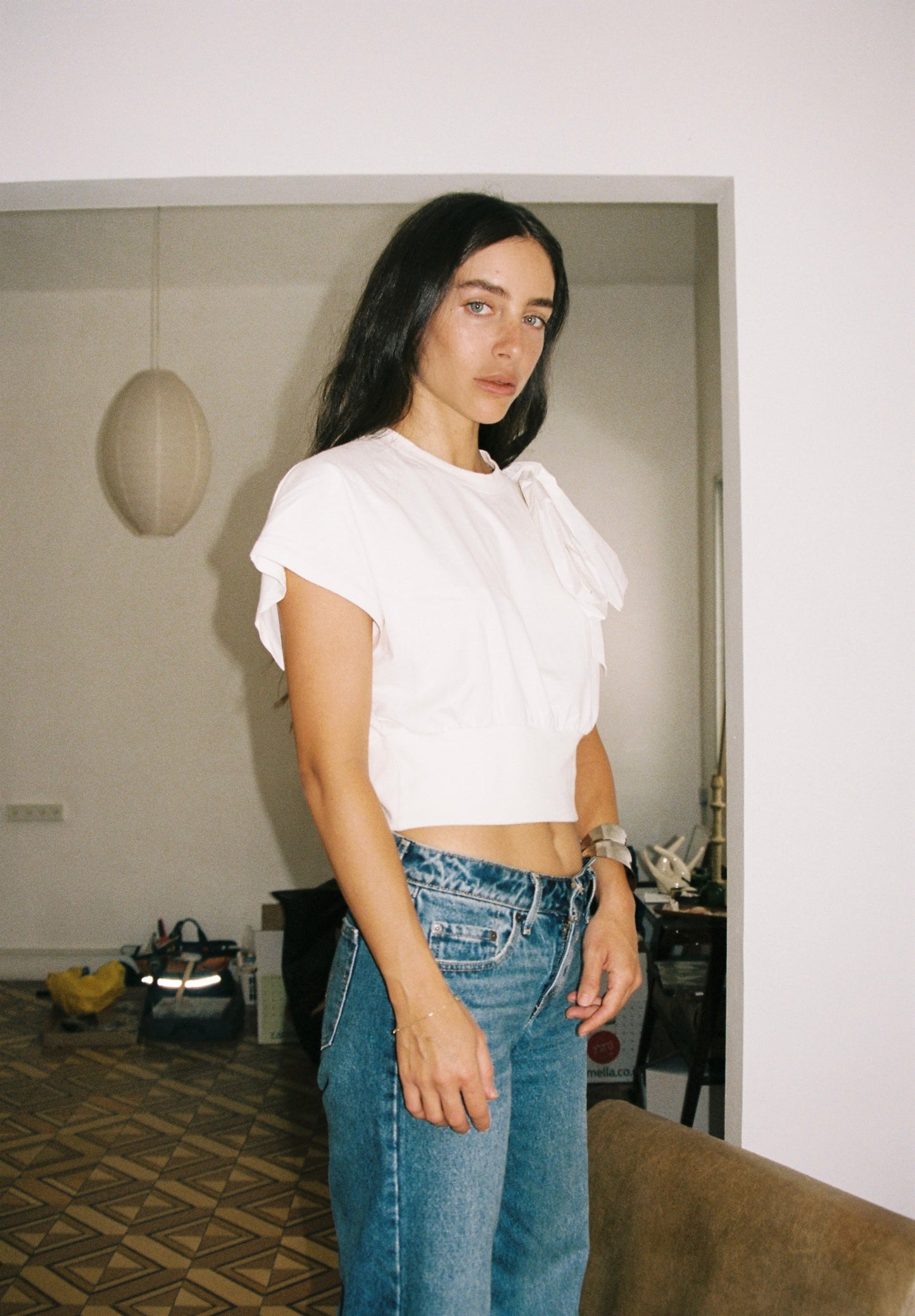 Msgm Bow Cropped Top