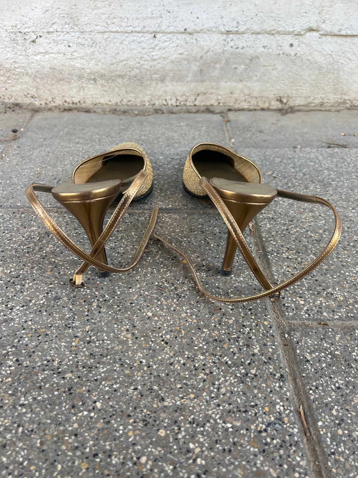 Ysl wrap heels