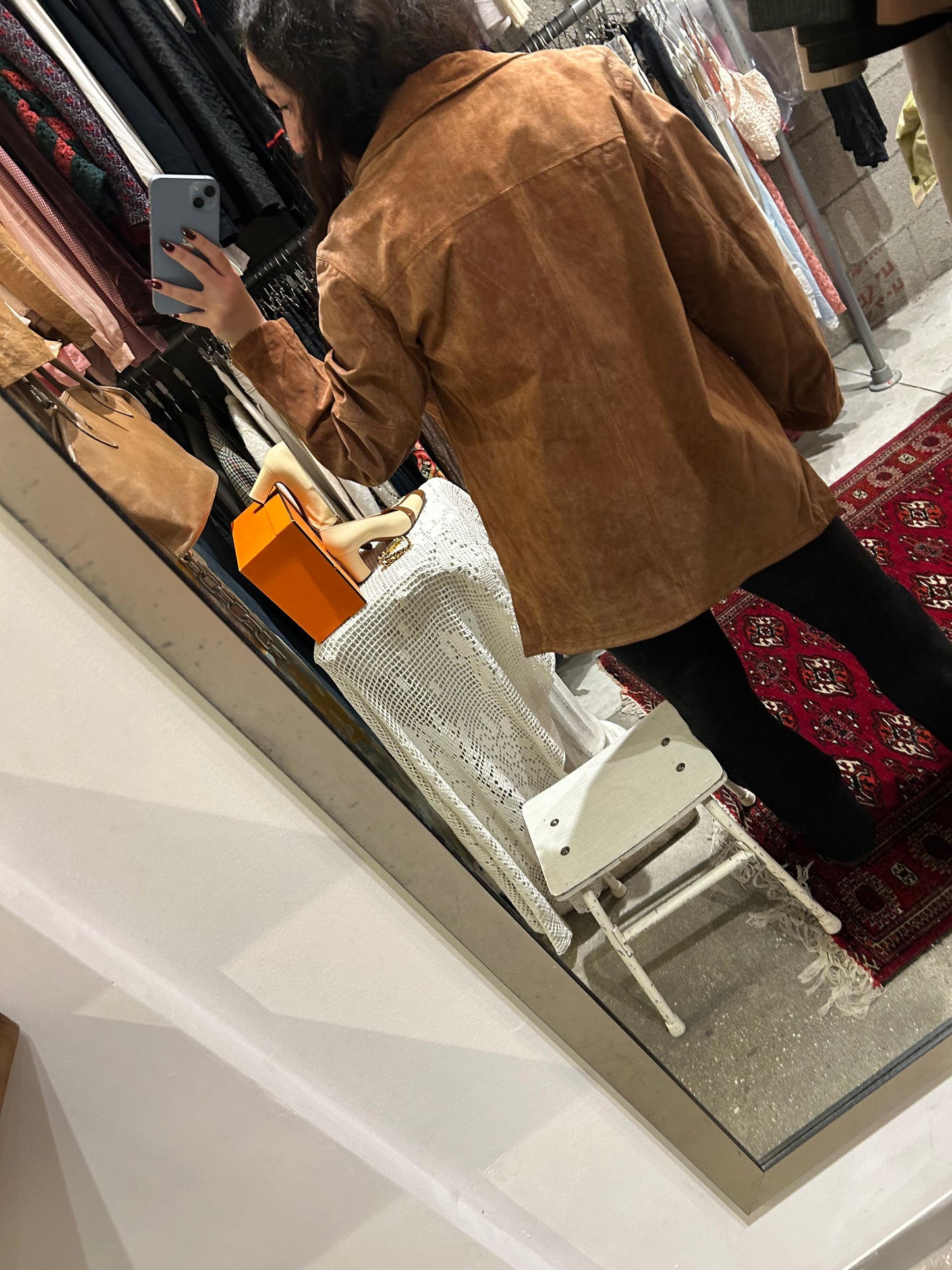 Reddish brown suede jacket