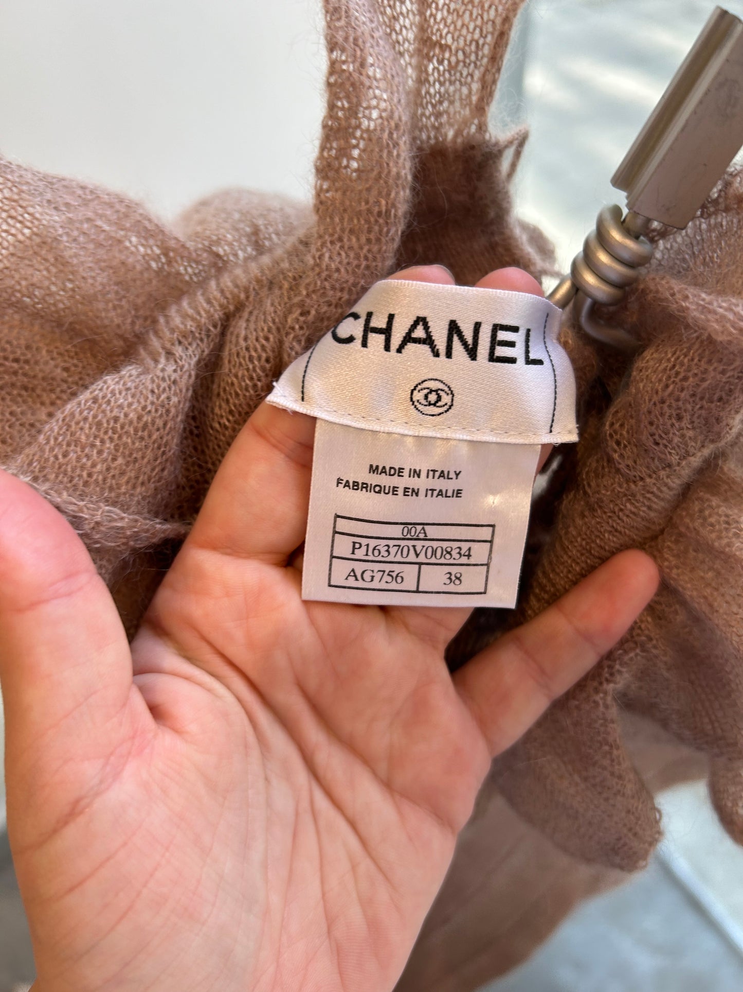 CHANEL 2000׳s ruffle neck sheer knit