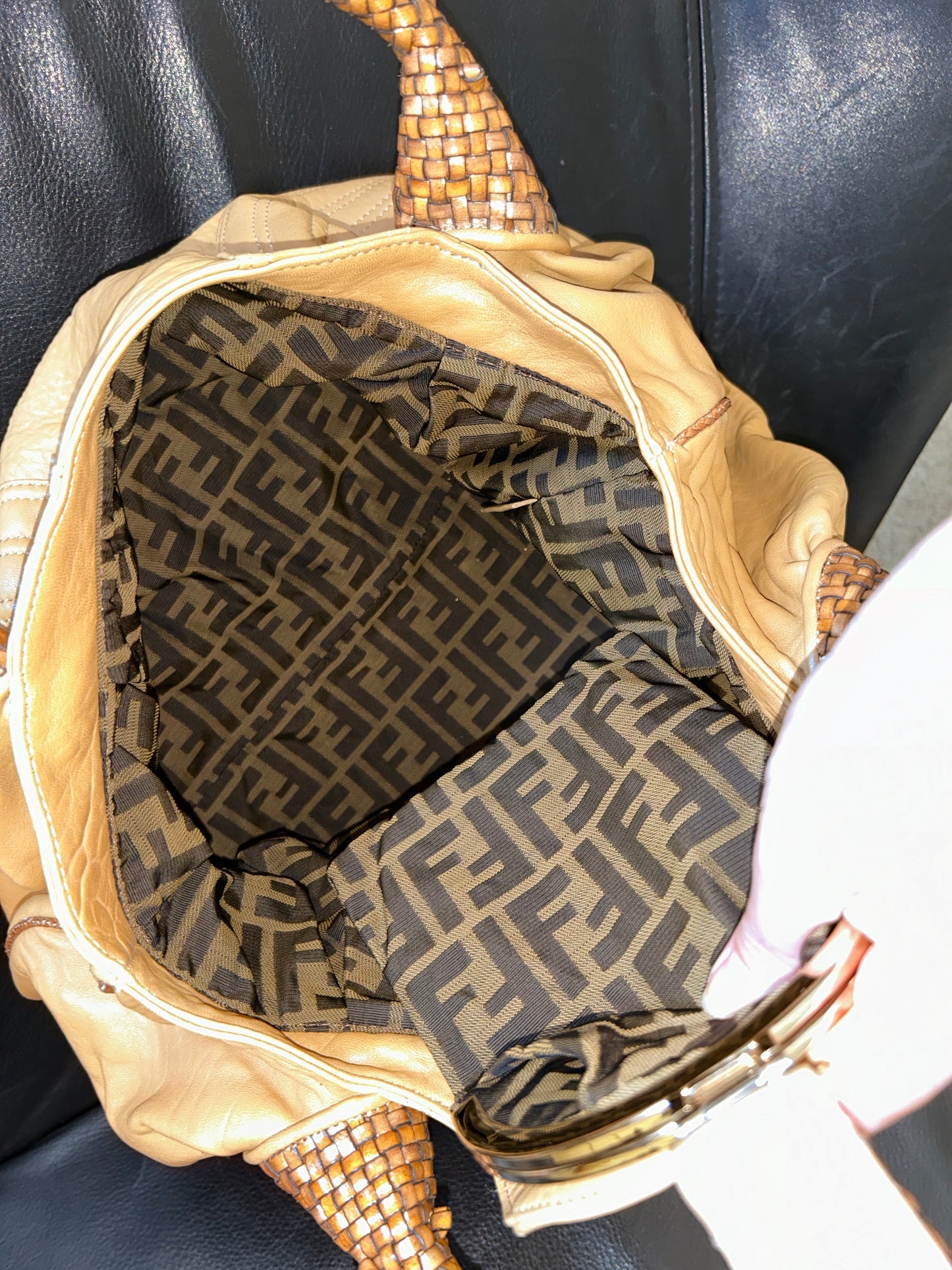 FENDI large brown lambskin spy bag šµš»