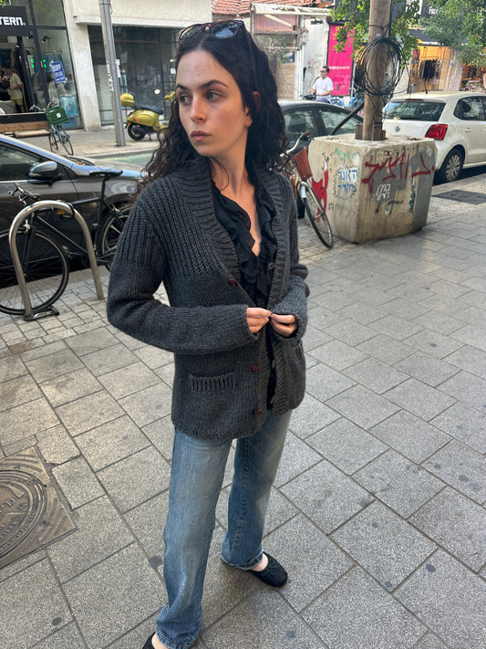 Agnes B. Homme Alpaca Wool Cardigan