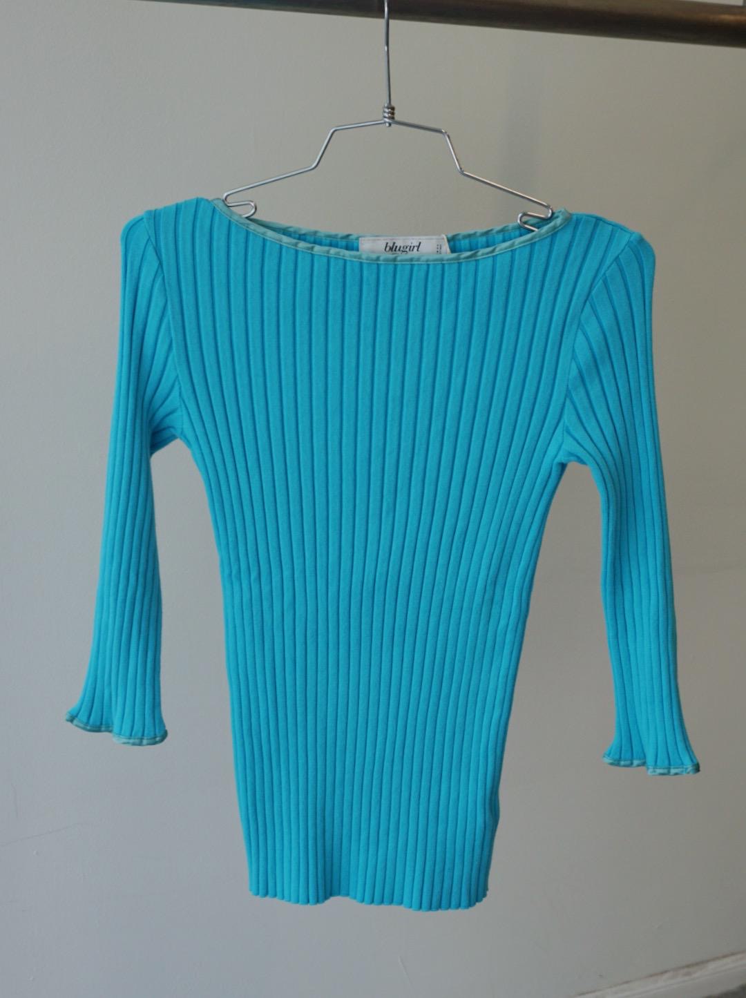 Blugirl Half Sleeve Ribbed Top