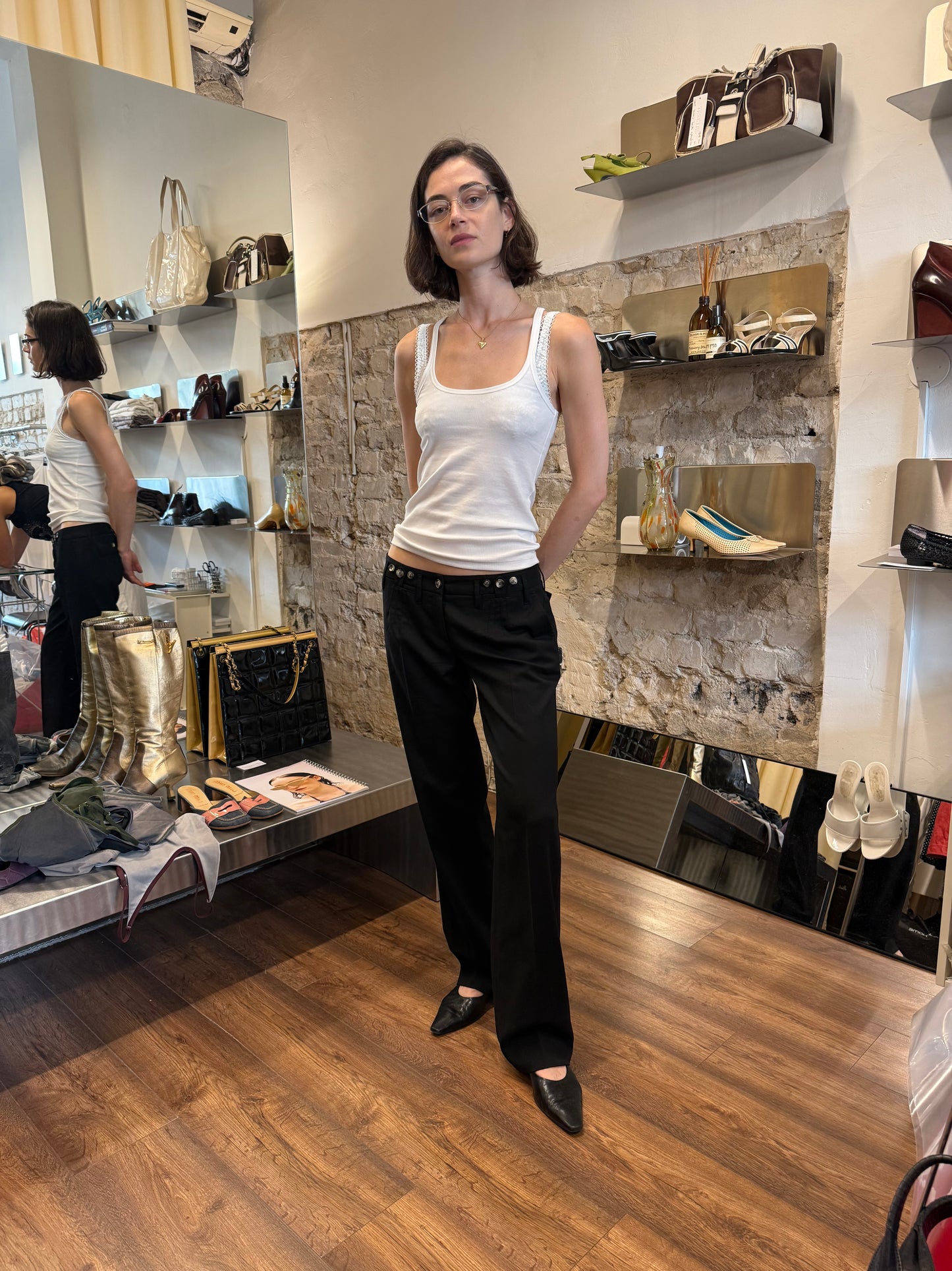 Dolce & Gabbana Low Waist Button Trousers