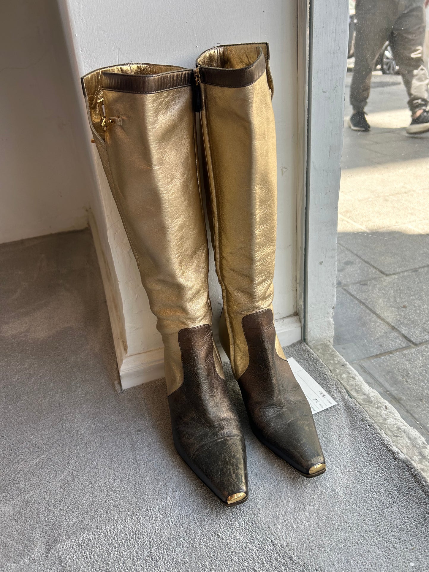 Gucci by Tom Ford - “museum piece” Fall 2000 Metallic Boots 36