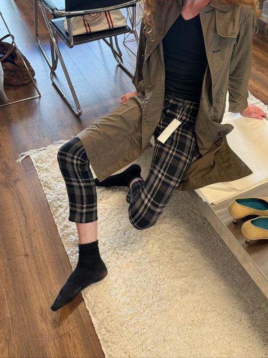 Y’s Yohji Yamamoto – Double-Closure Checked Wool Pants