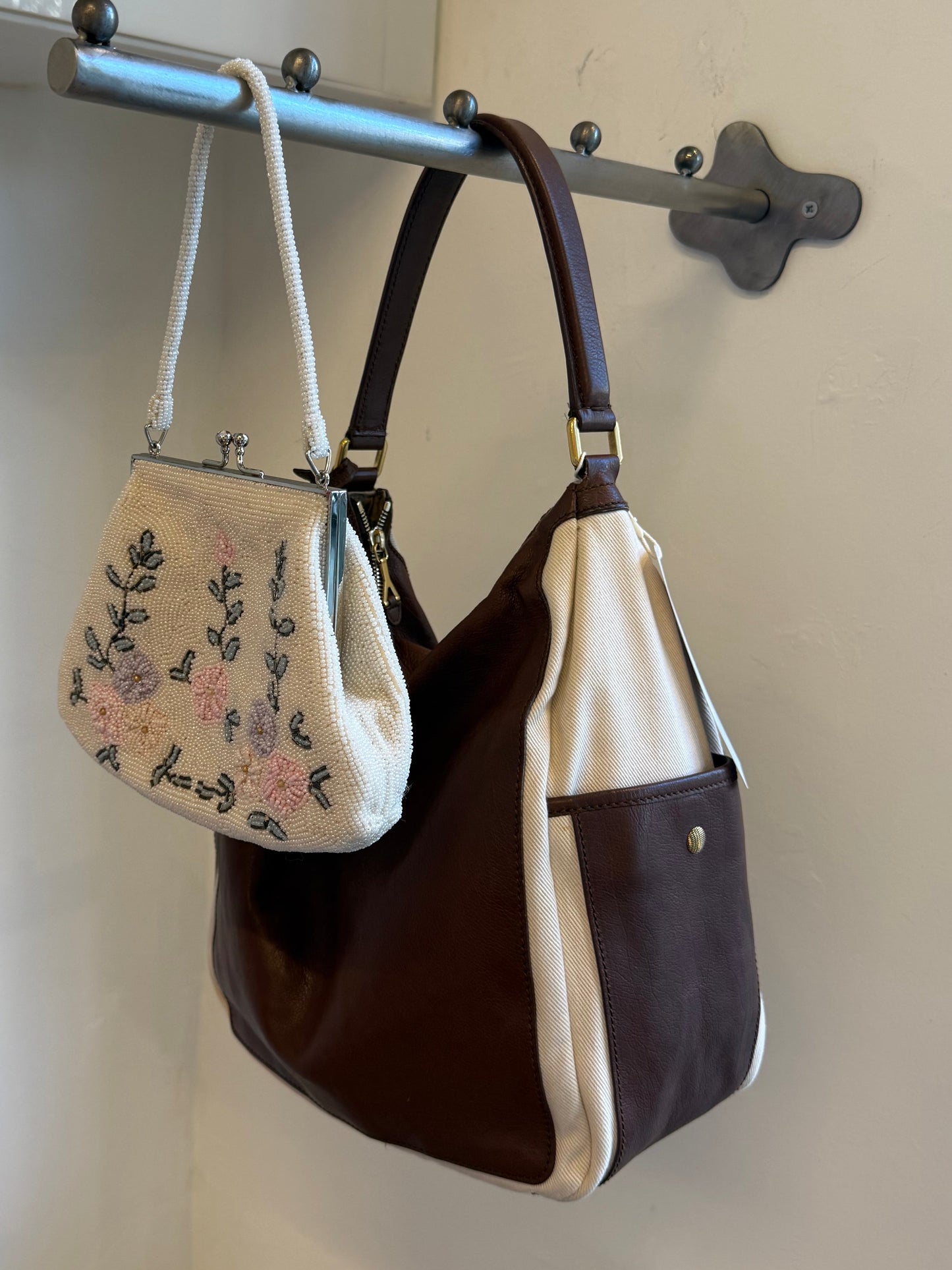 Yves Saint Laurent 00’s Leather And Canvas Bag