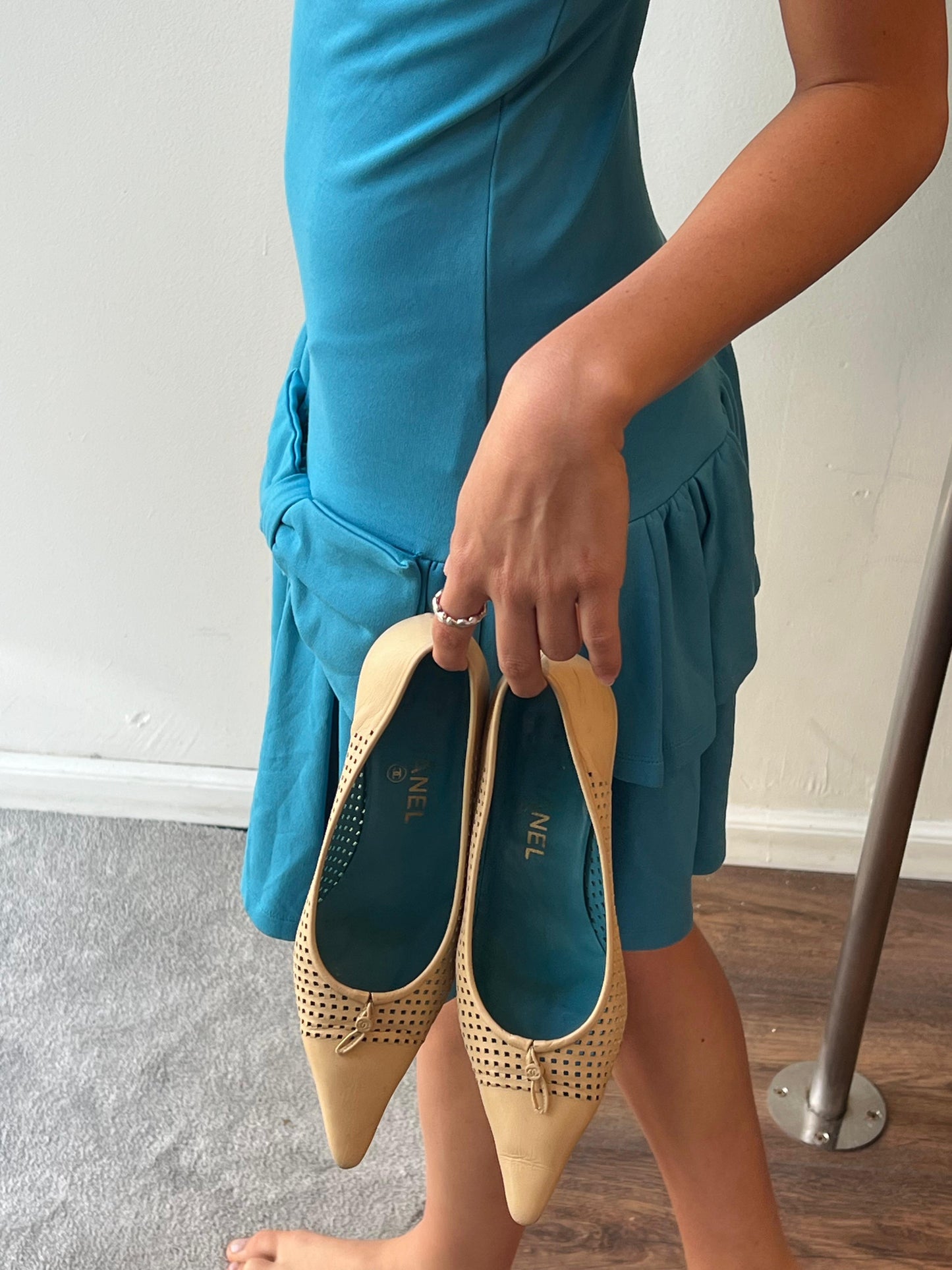 Chanel Pointed Toe Kitten Heels 36.5
