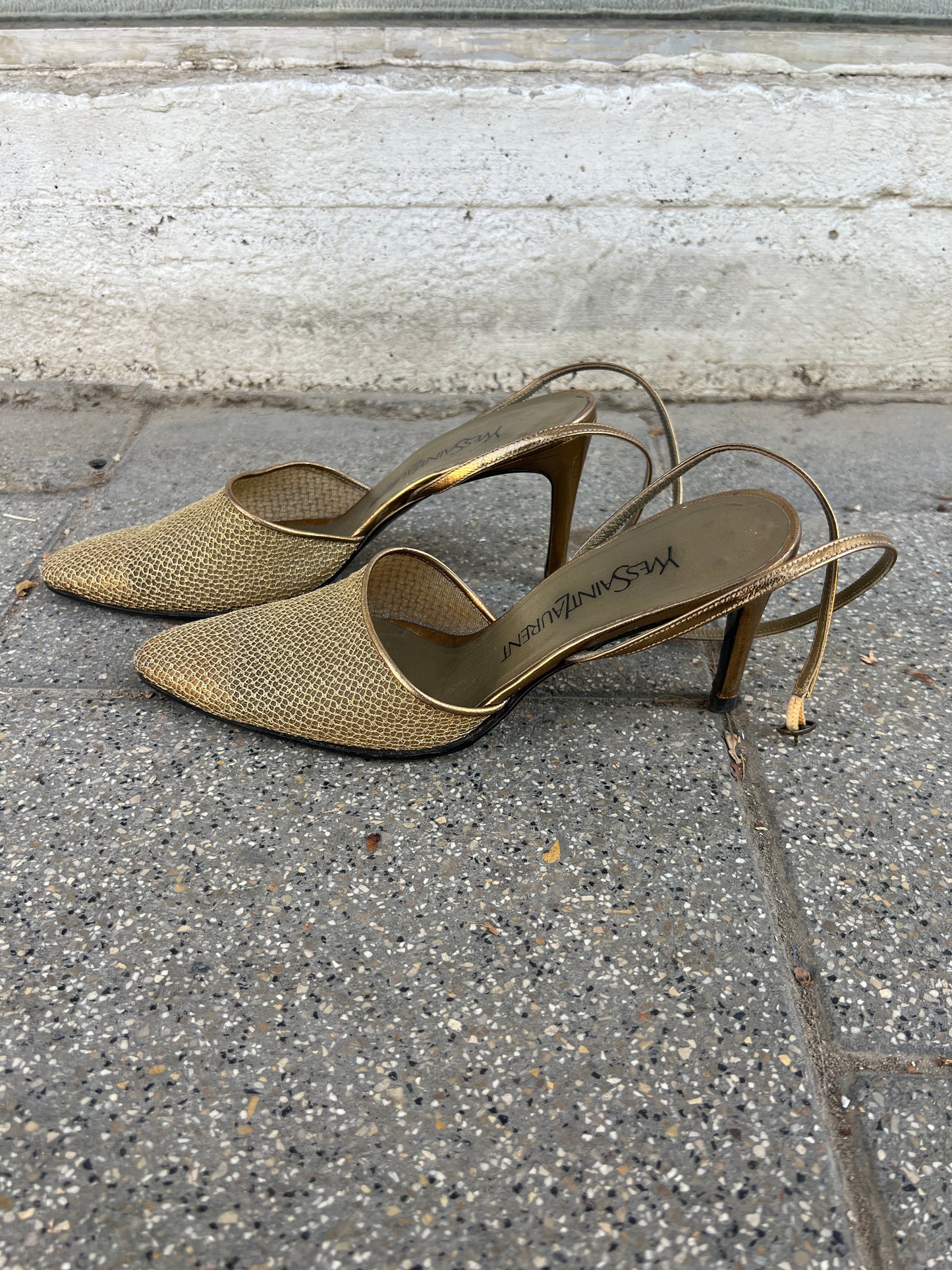 Ysl wrap heels