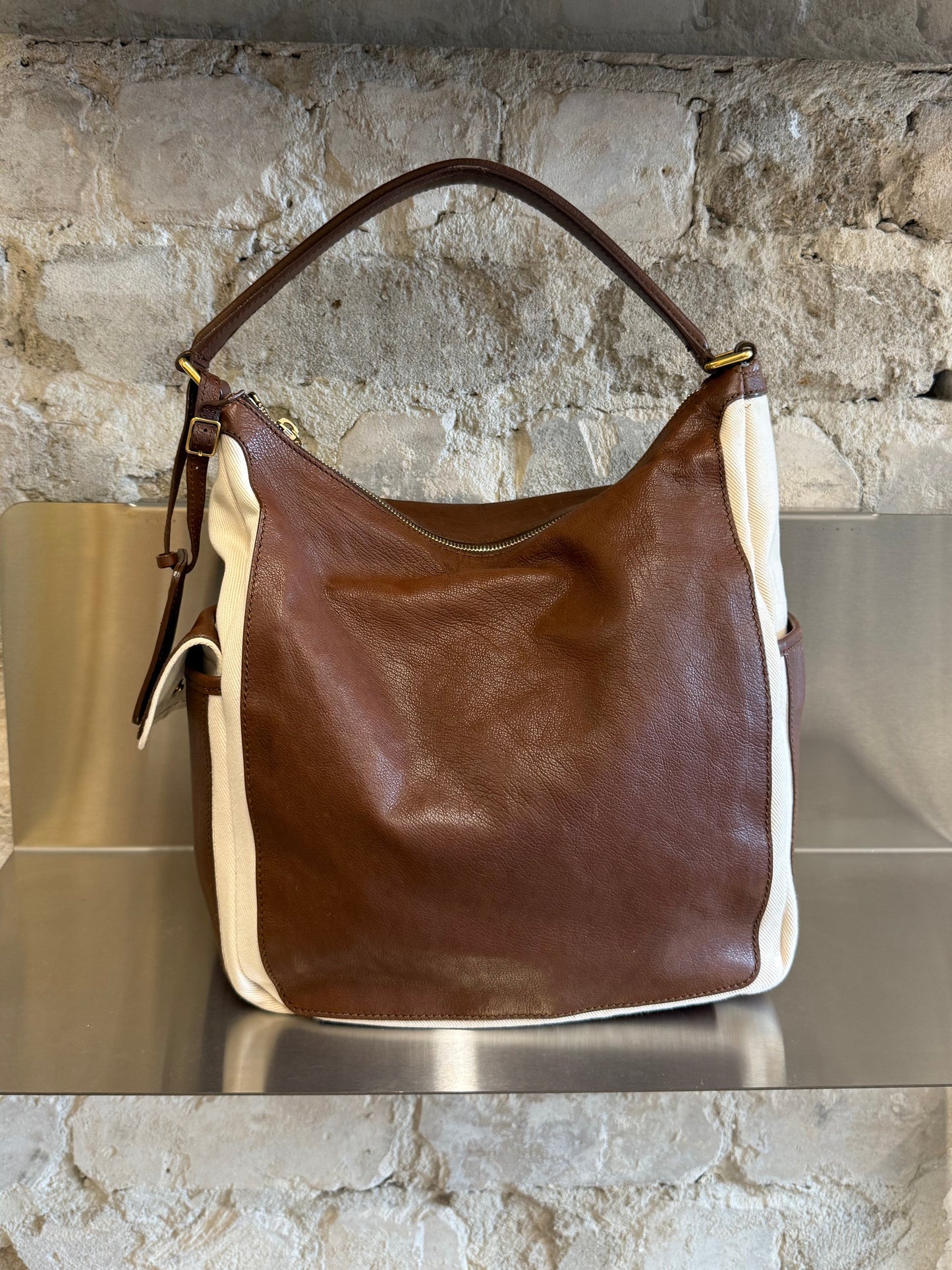 Yves Saint Laurent 00’s Leather And Canvas Bag