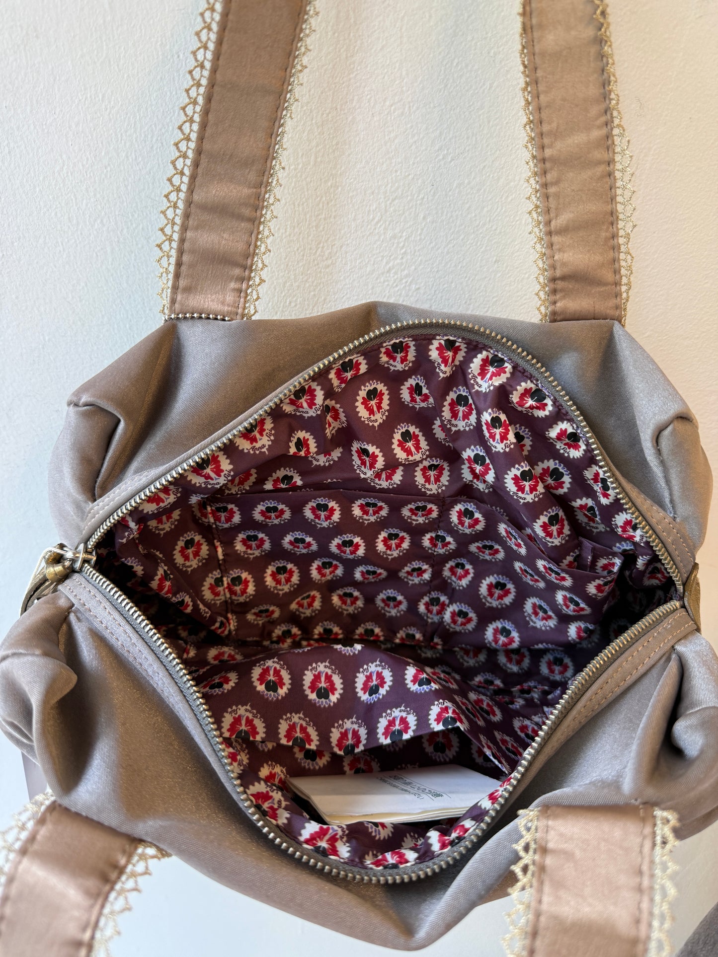 Anna Sui Y2K Satin Butterfly Handbag