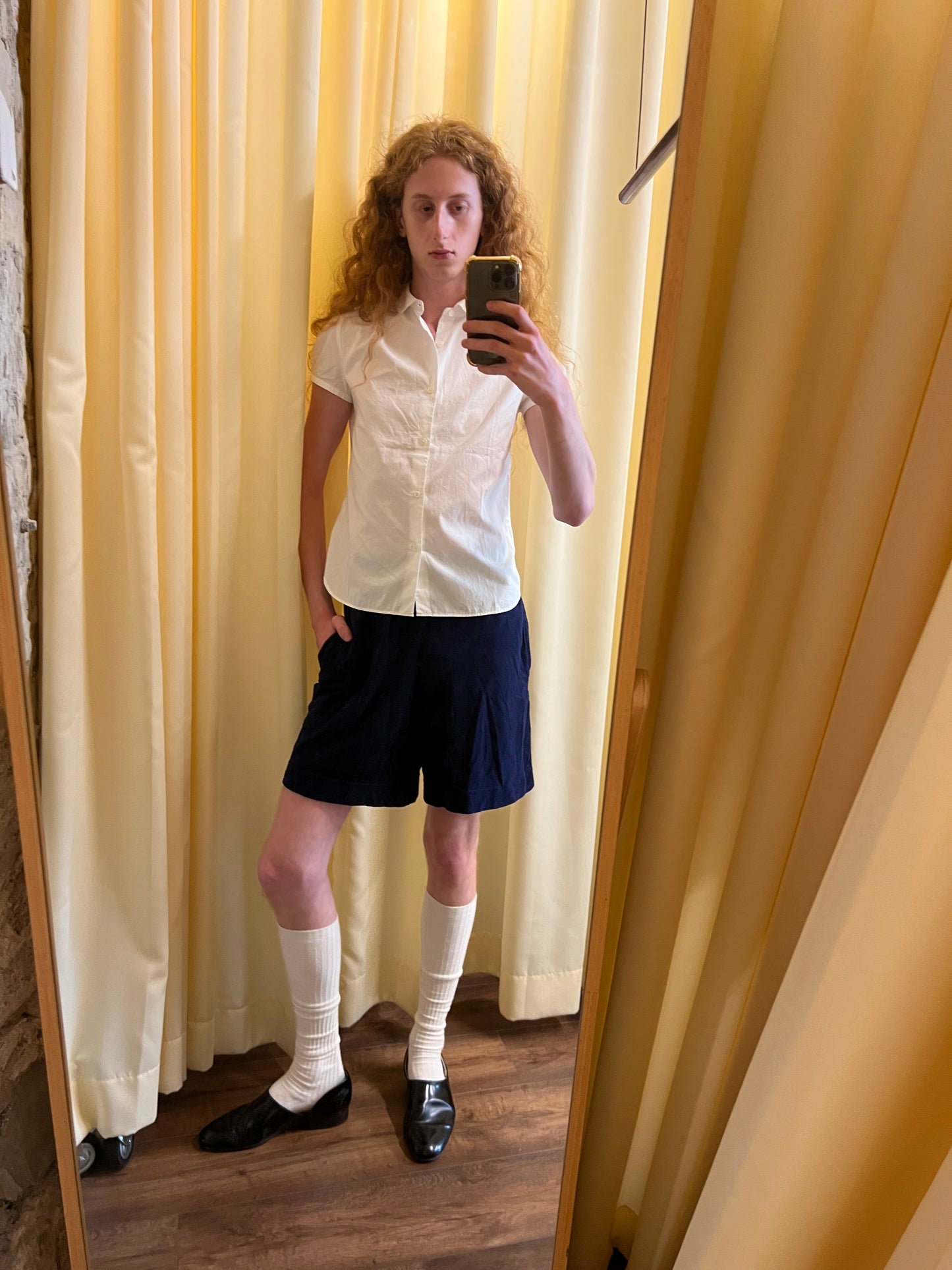 Le Glazik Puff Sleeve Button Up