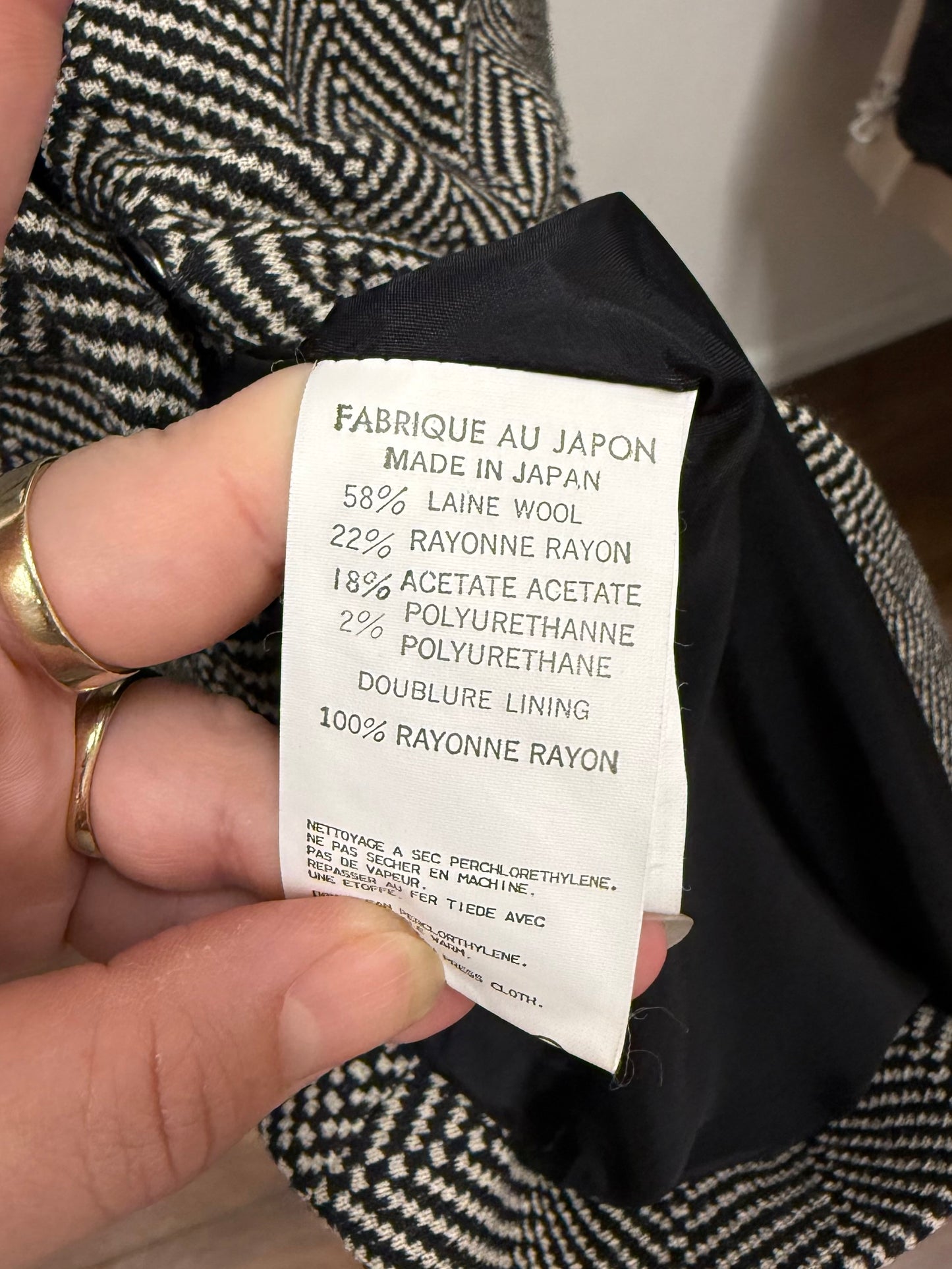 Yohji Yamamoto Femme Herringbone Wool Jacket