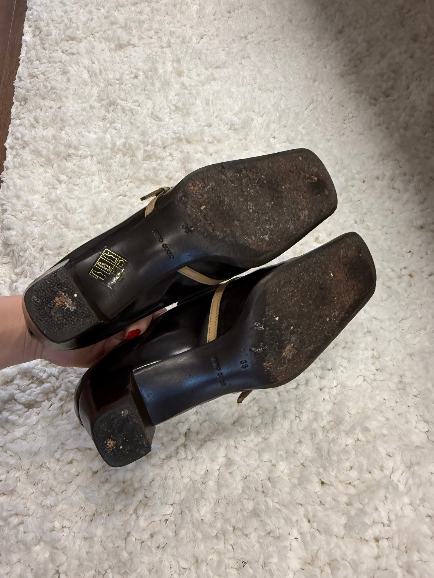 Prada – Two-Tone Leather Square-Toe Loafers 36