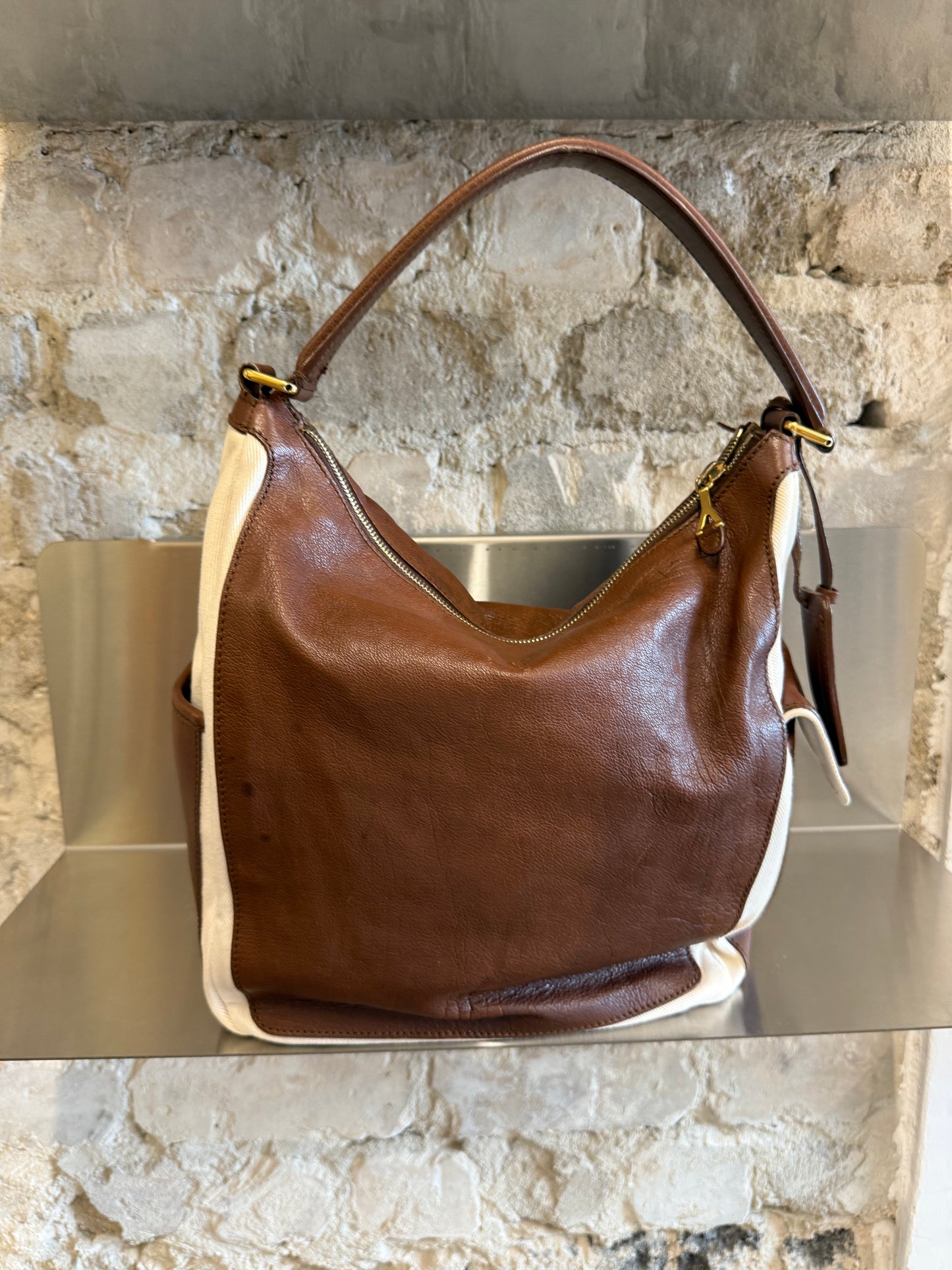 Yves Saint Laurent 00’s Leather And Canvas Bag