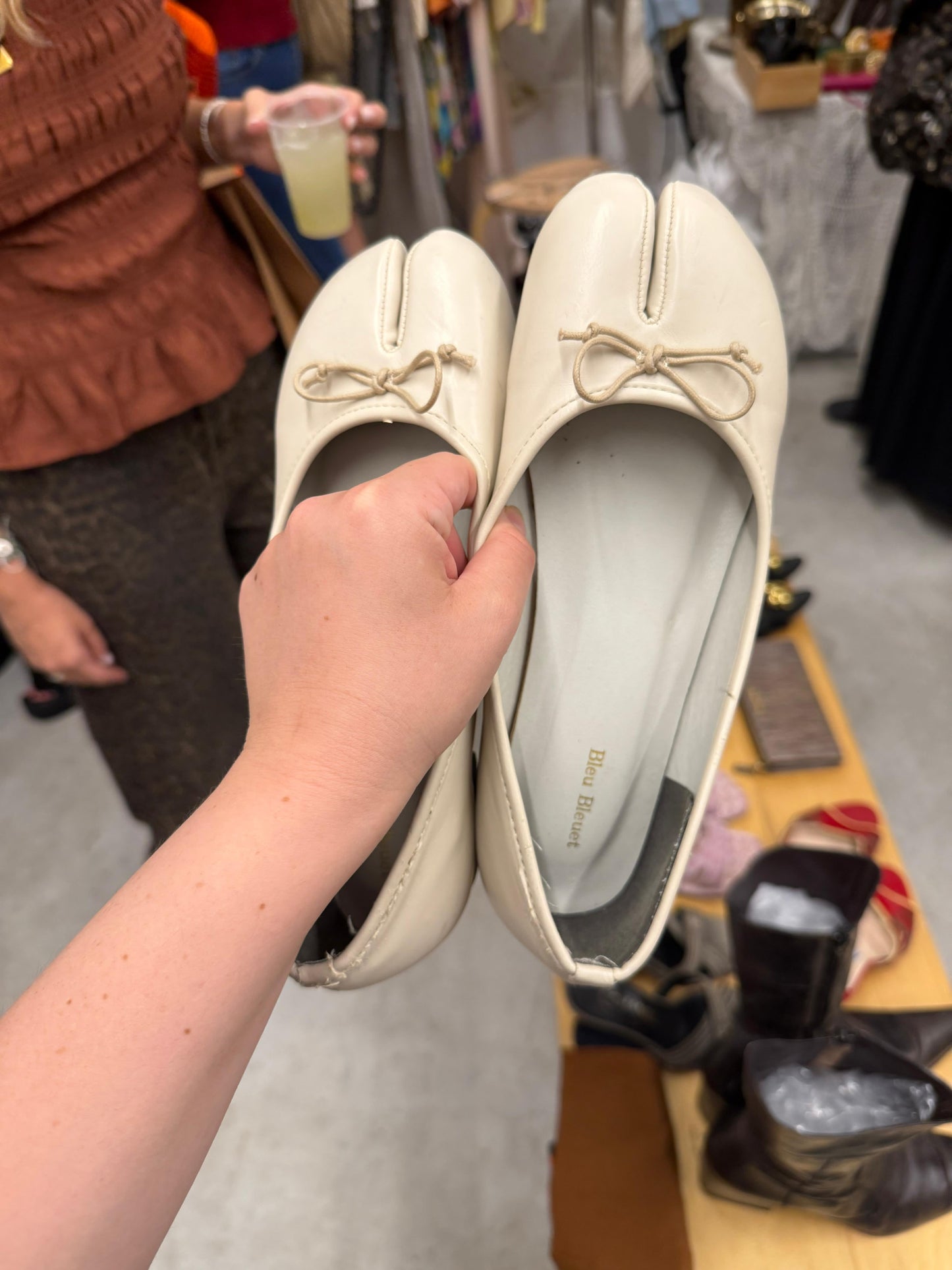 Bleu Bleuet Tabi Flats