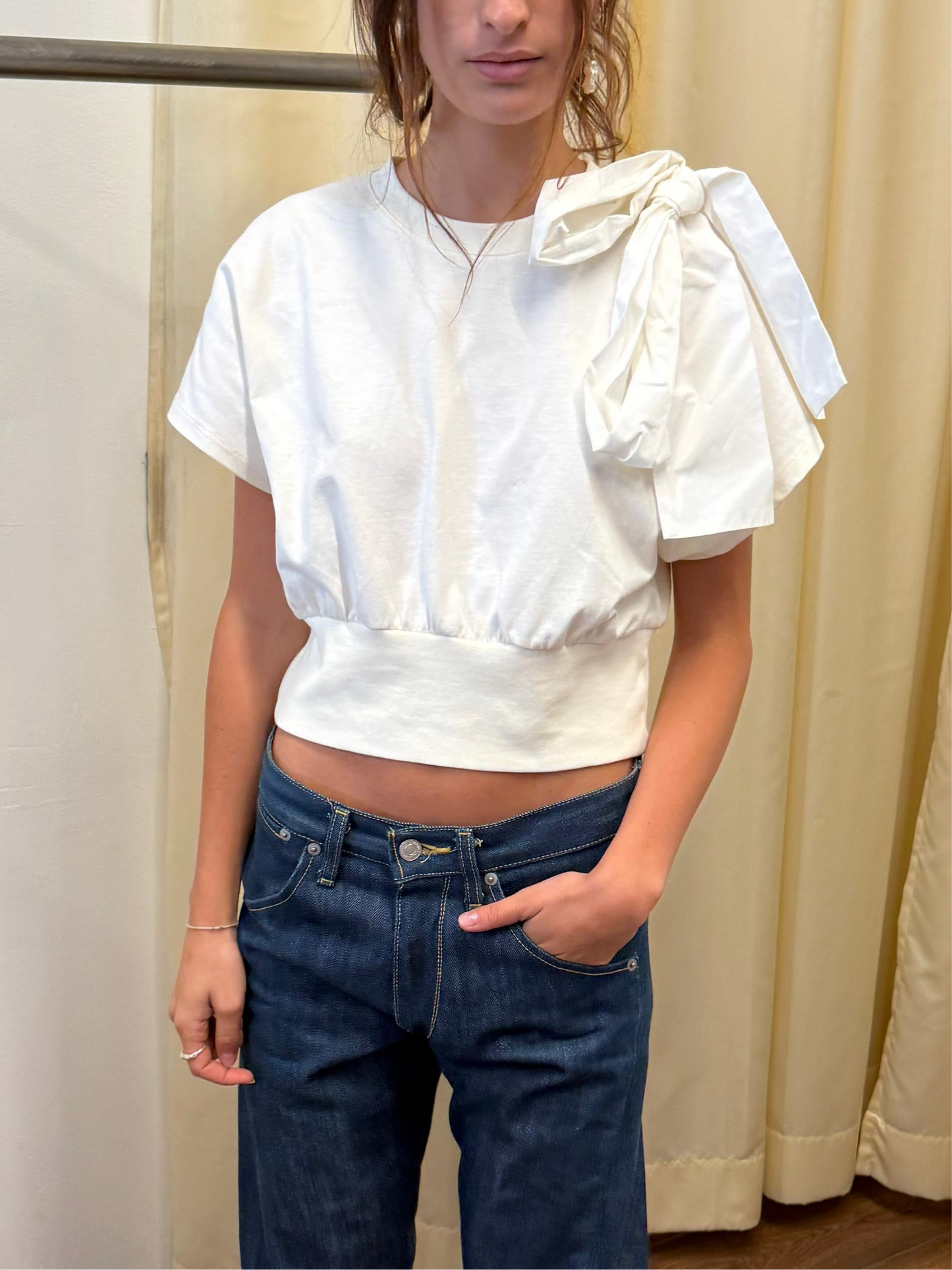 Msgm Bow Cropped Top
