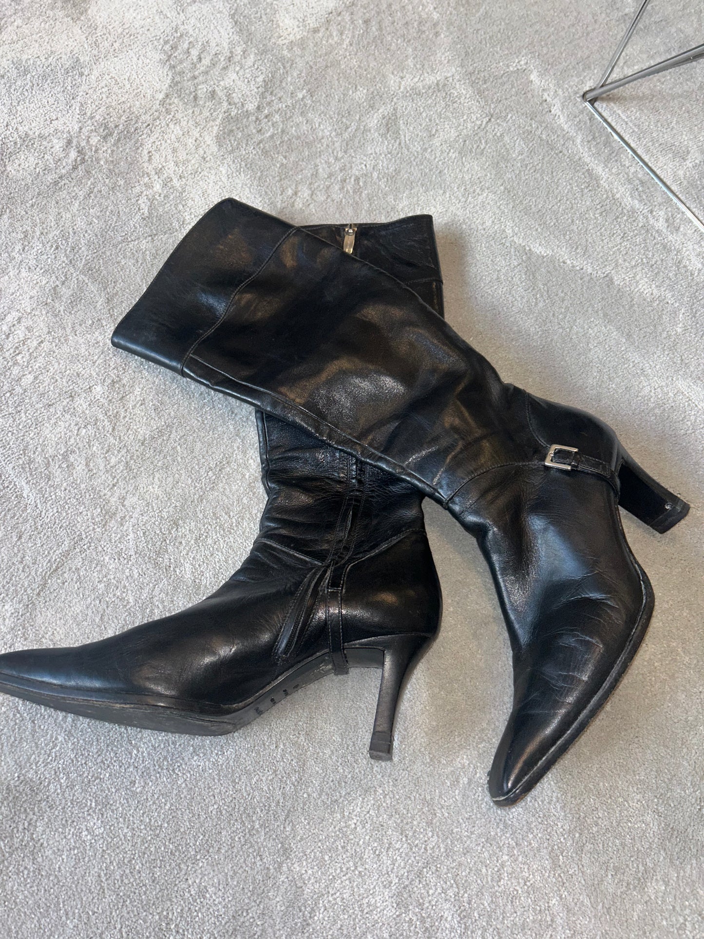 SERGIO ROSSI knee high leather boots 40 EU