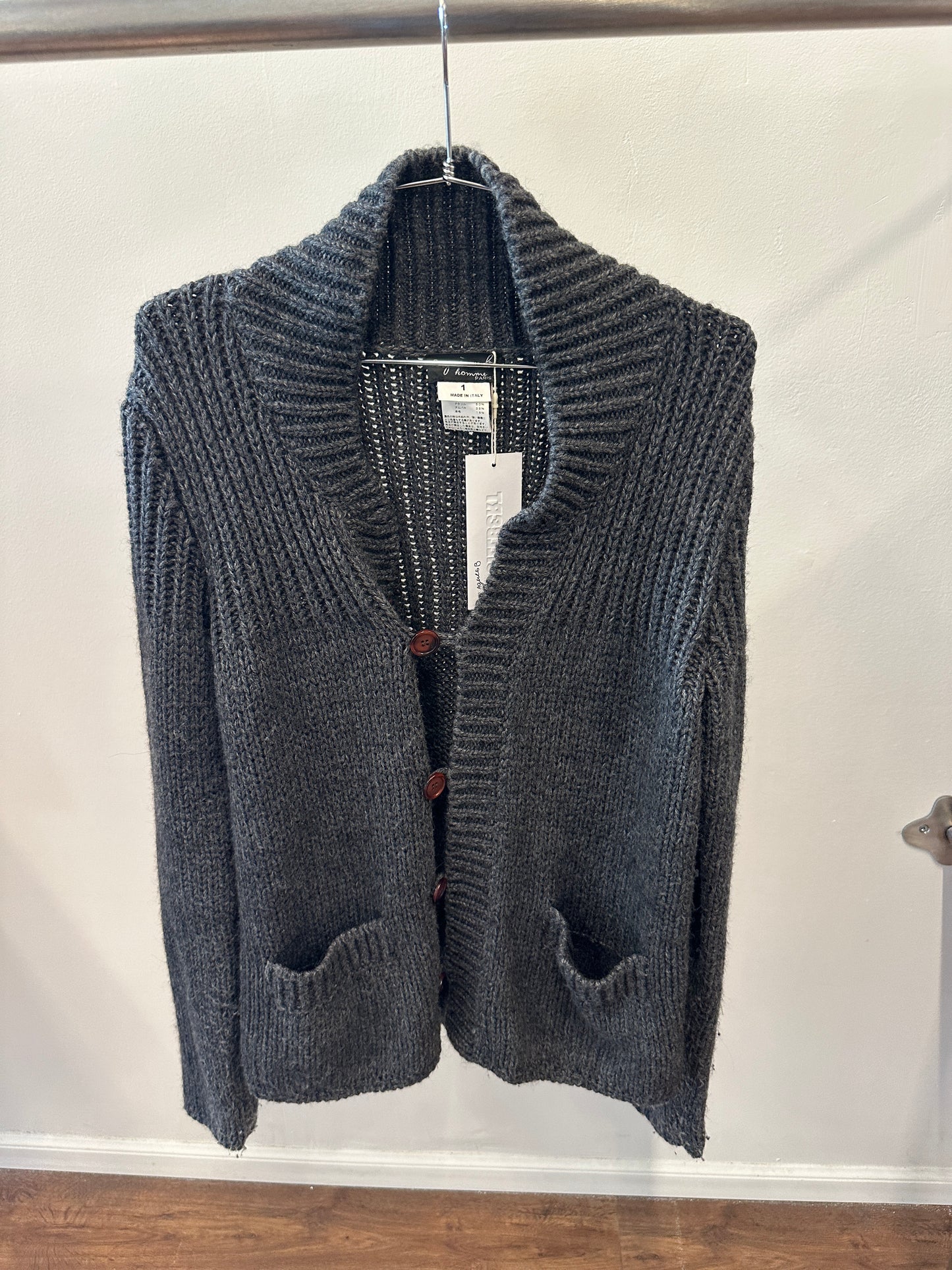 Agnes B. Homme Alpaca Wool Cardigan