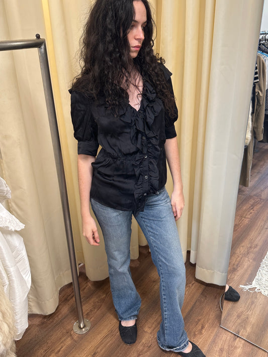 Prada Silk Ruffle Blouse