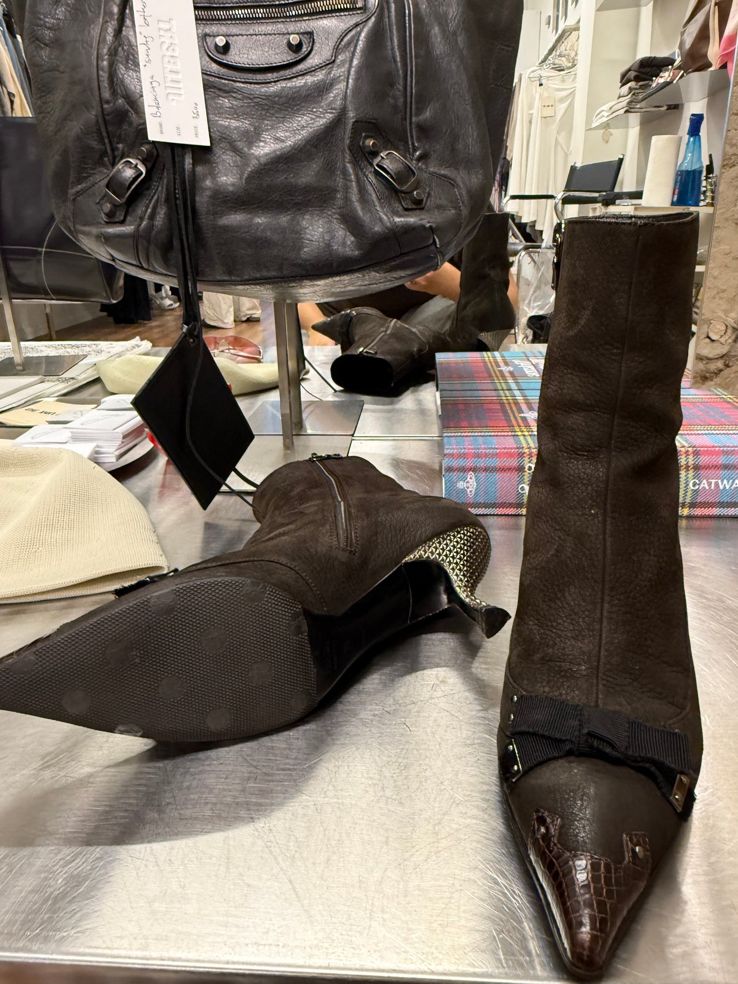 PRADA Fall/Winter 2002 Cocco Diamond Ankle Boots 38