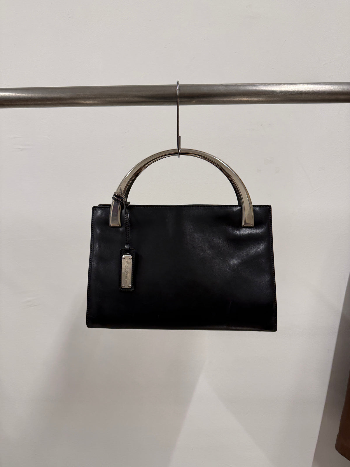 Dolce & Gabbana Leather Metal Arch Handle Bag