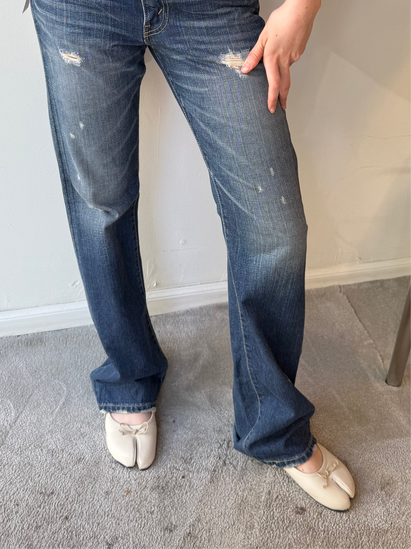 Bleu Bleuet Tabi Flats