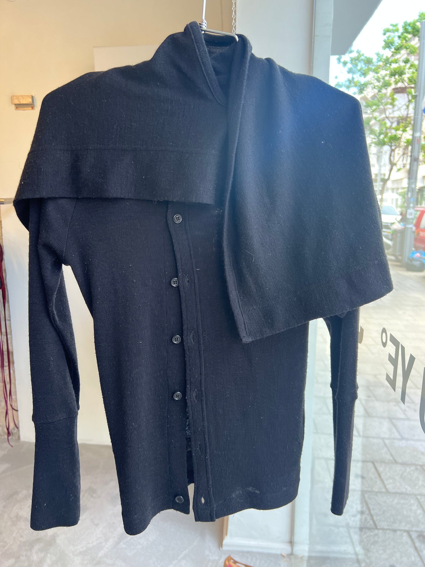 Y’s Yohji Yamamoto attached scarf cardigan