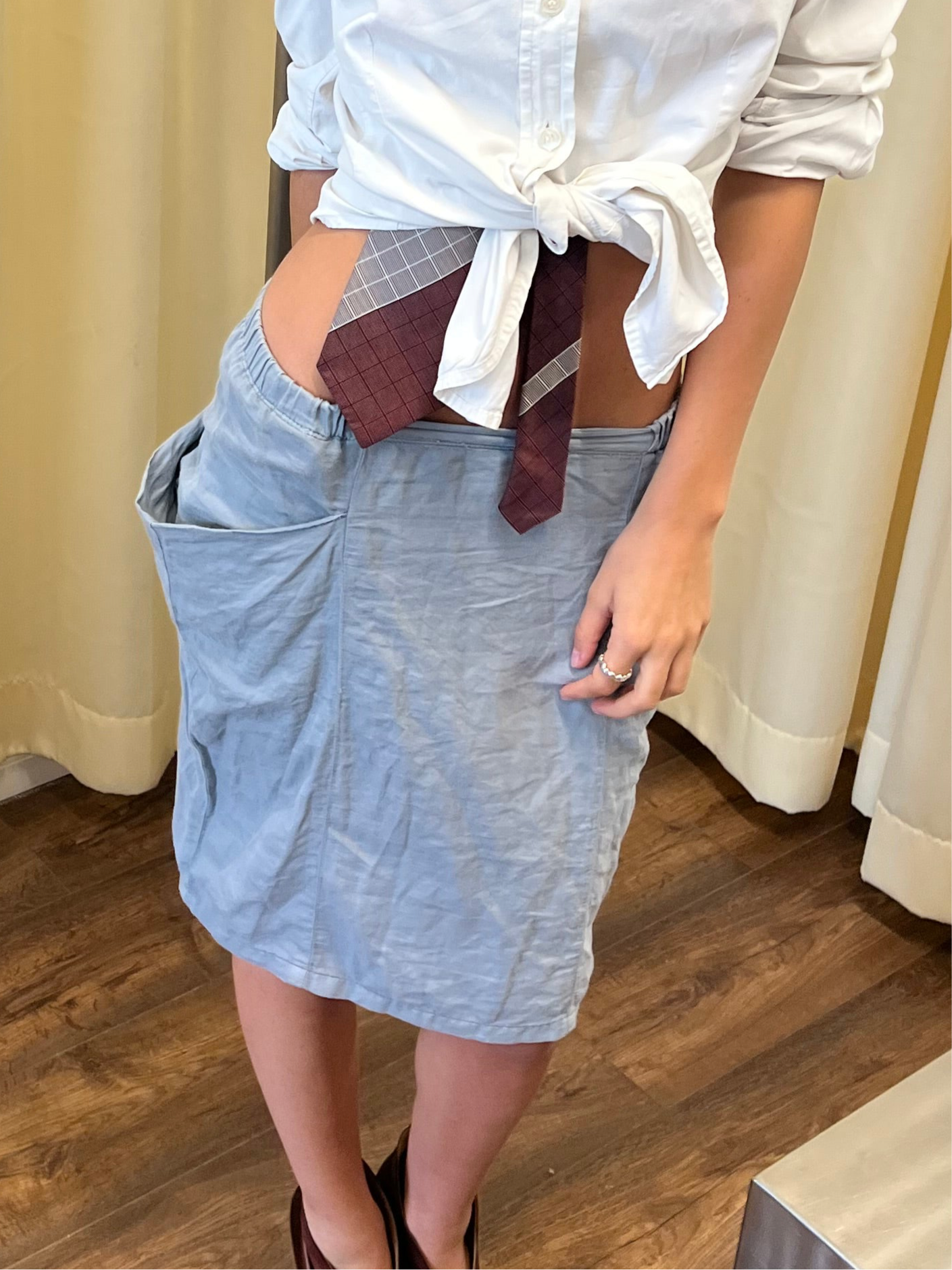 MM6 Distorted Skirt/Strapless Top