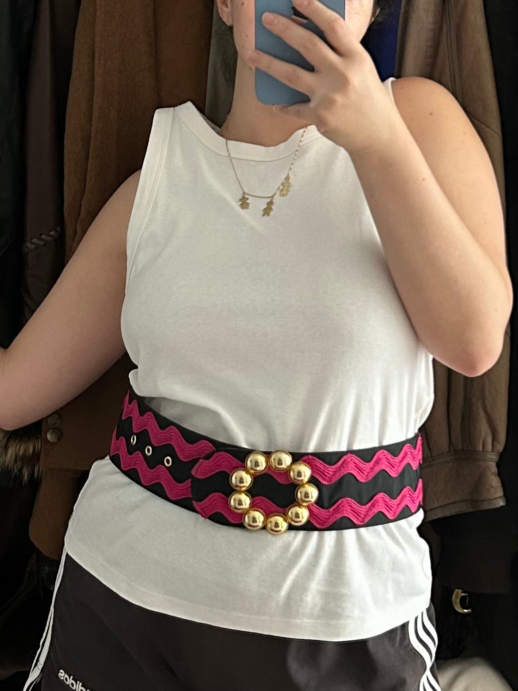 MOSCHINO gold leather belt