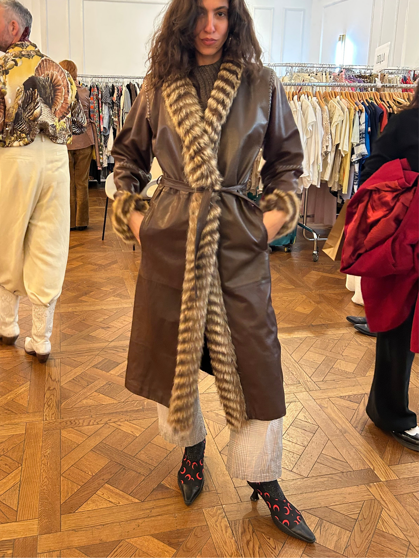 YVES SAINT LAURENT 1990s leather coat