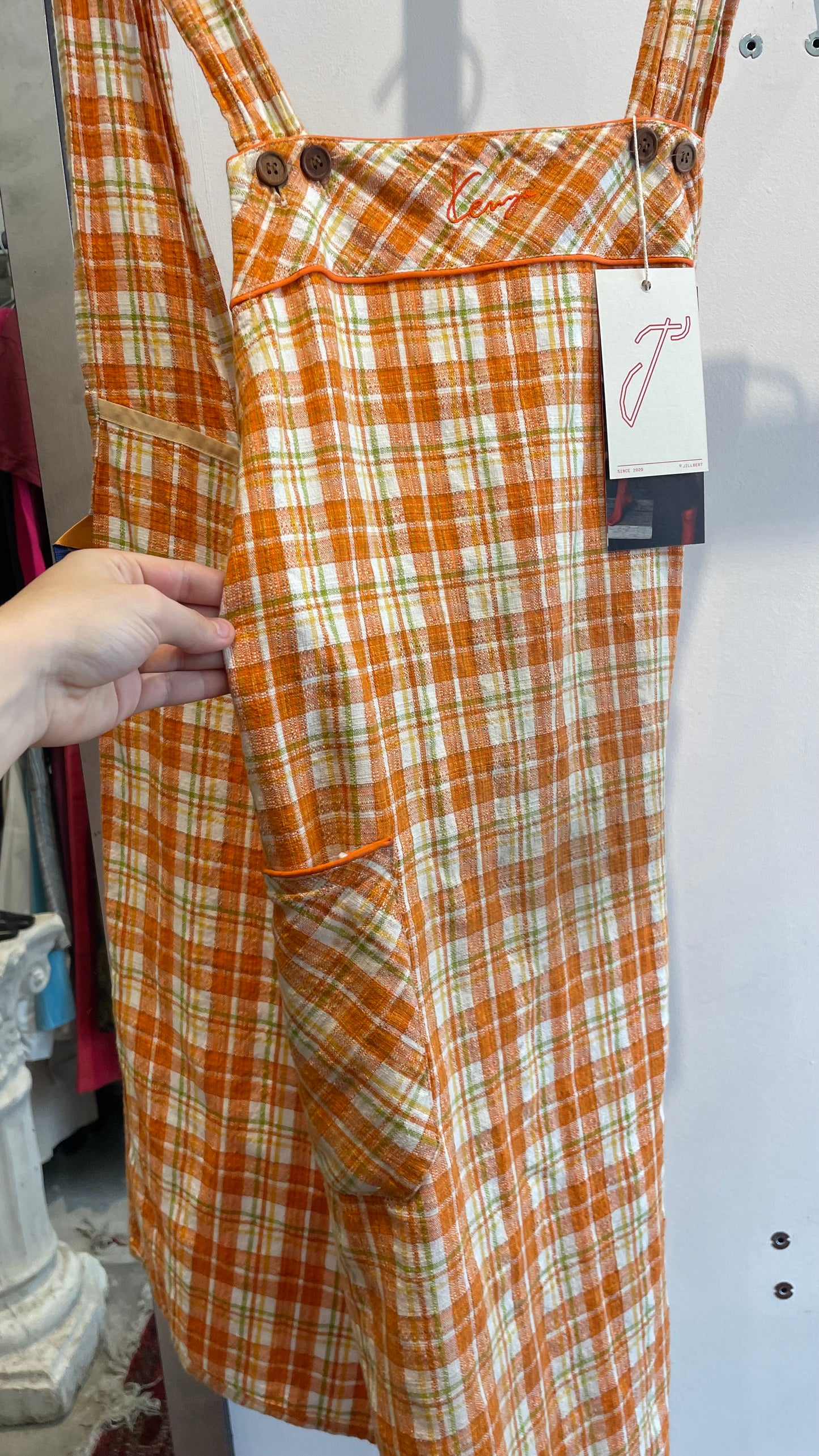 KENZO plaid orange robe