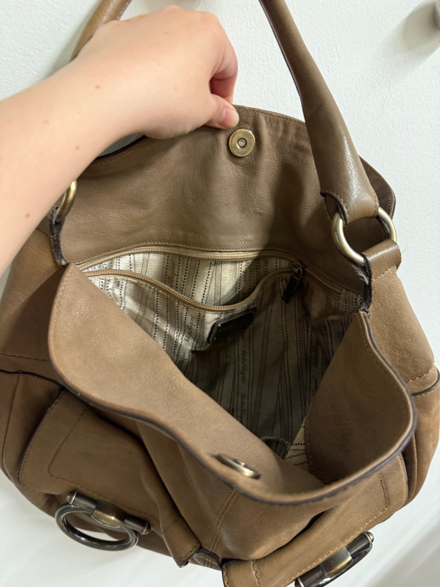 Salvatore Ferragamo Nappa Ring Shoulder Bag c.2005–2009