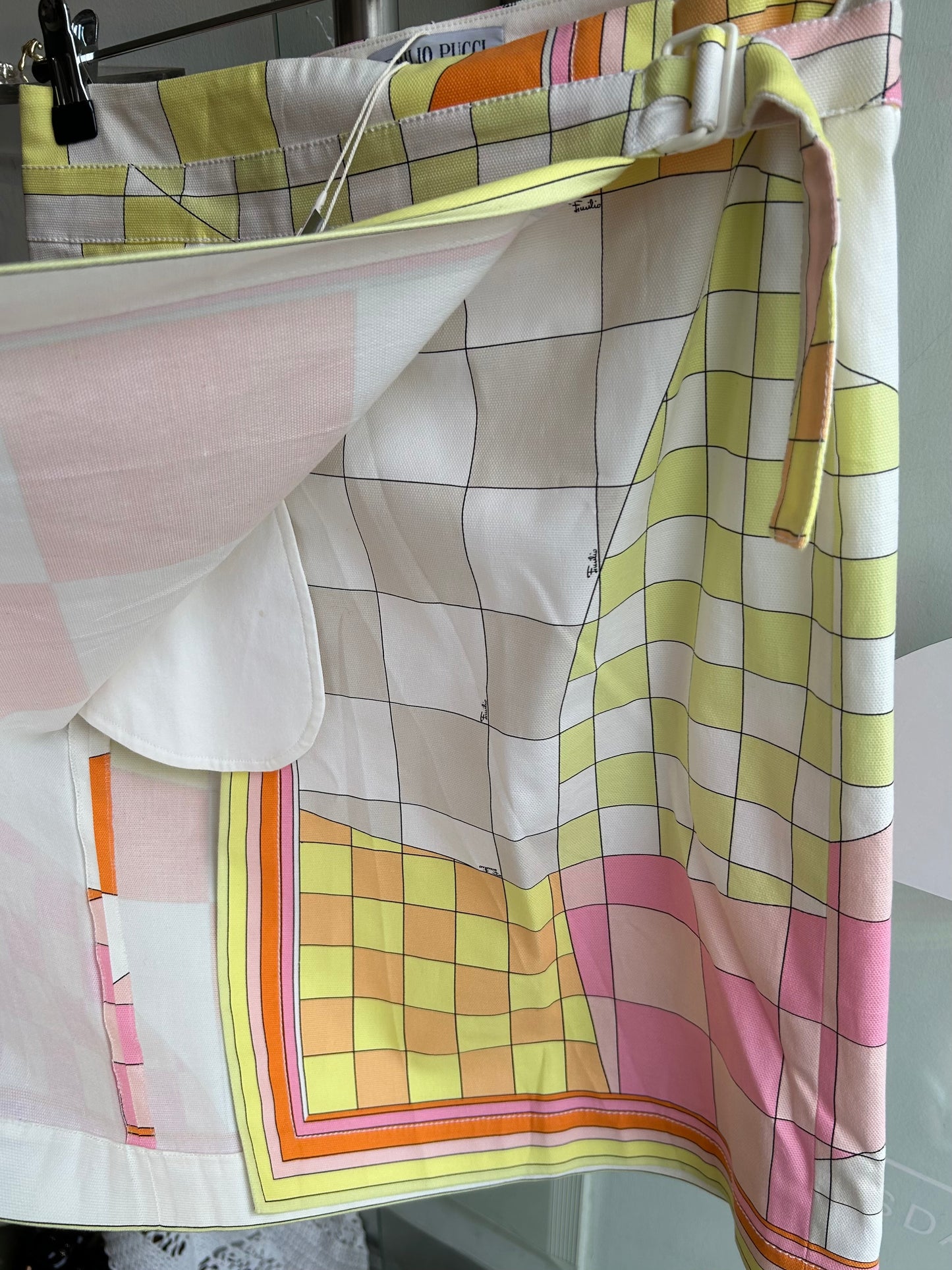 EMILIO PUCCI abstract warp skirt