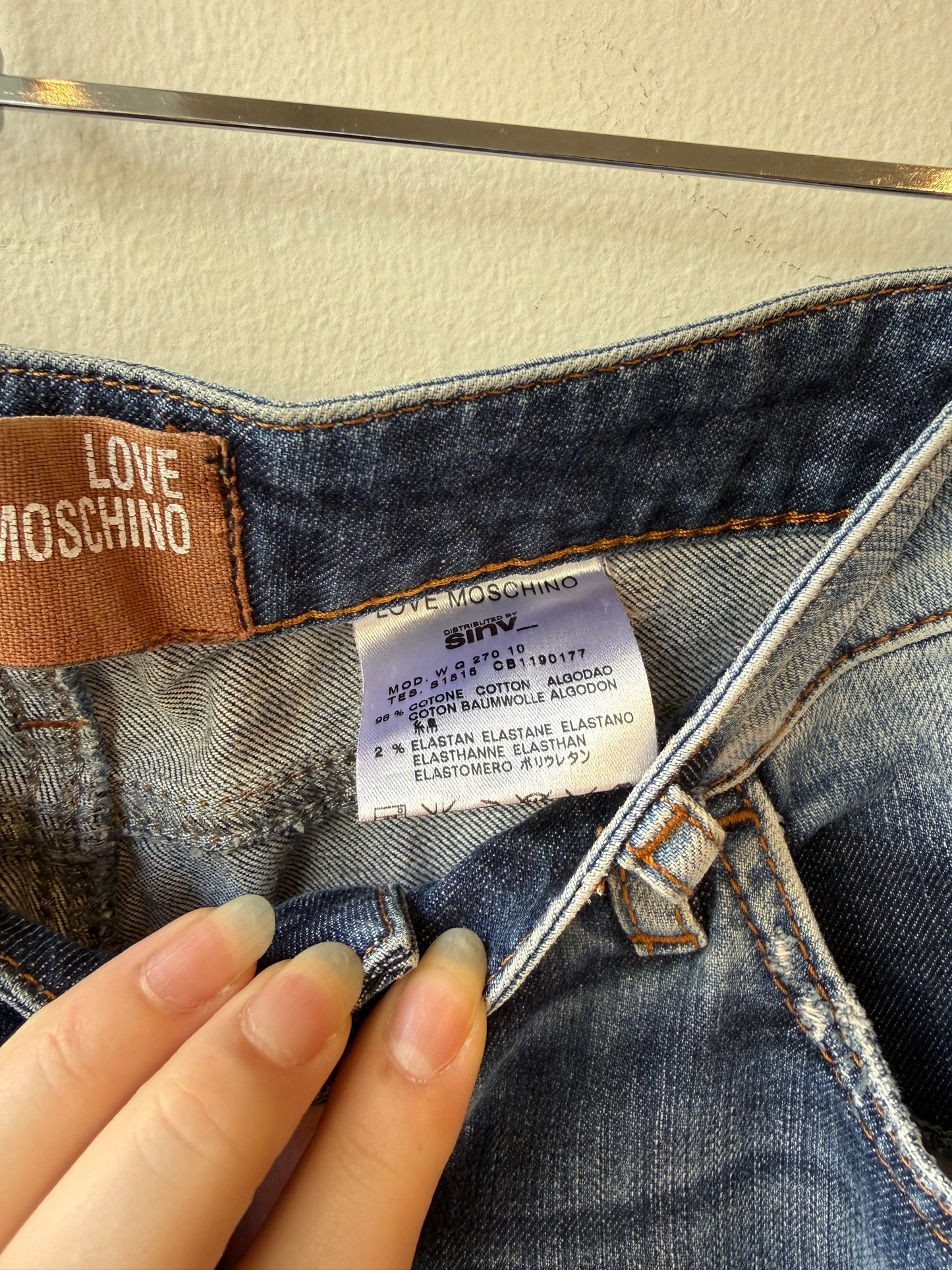Love Moschino Washed Denim Flare Jeans