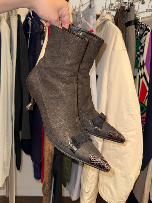 PRADA Fall/Winter 2002 Cocco Diamond Ankle Boots 38