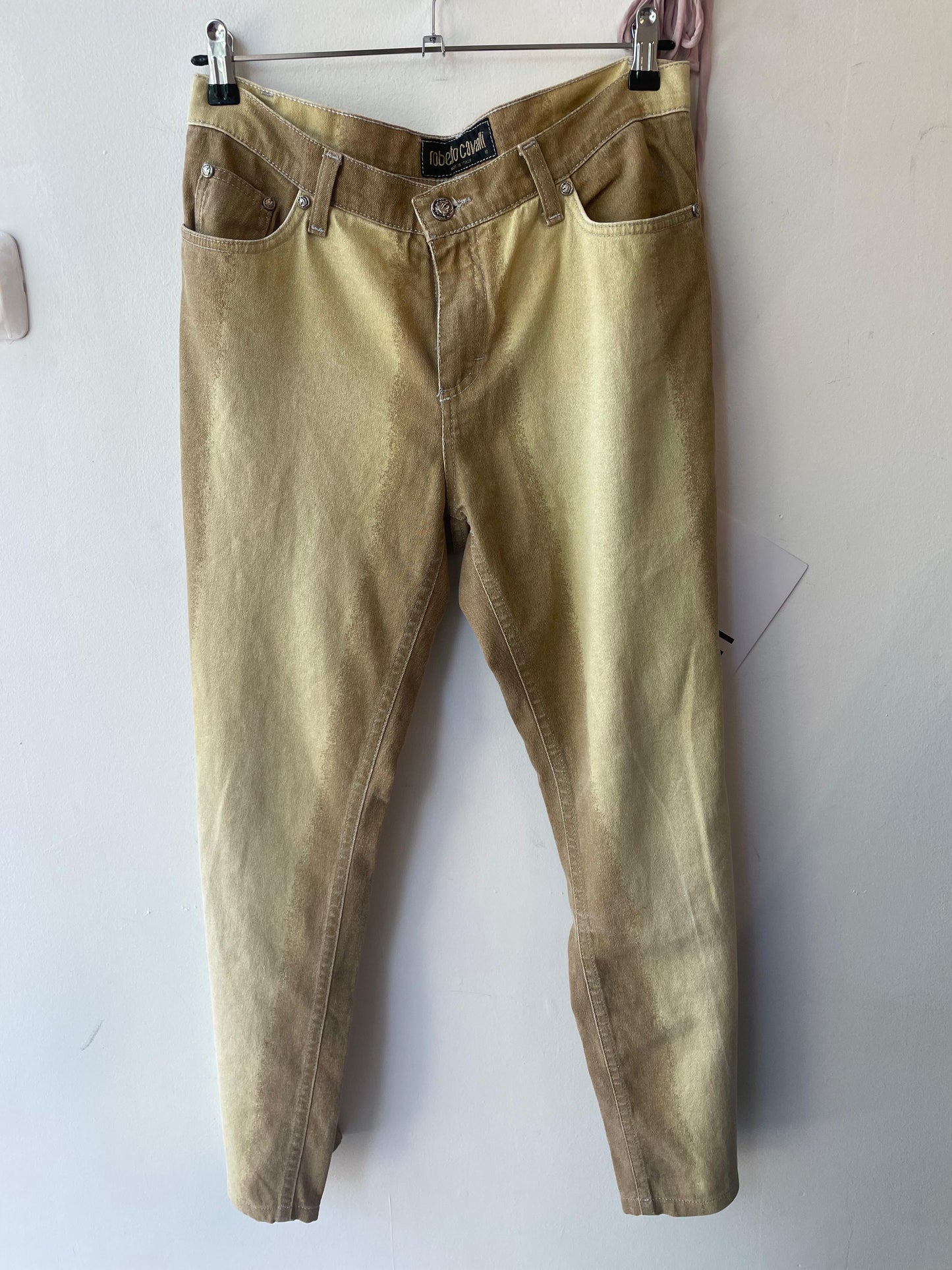 1990s Roberto Cavalli Bleached Denim Jeans