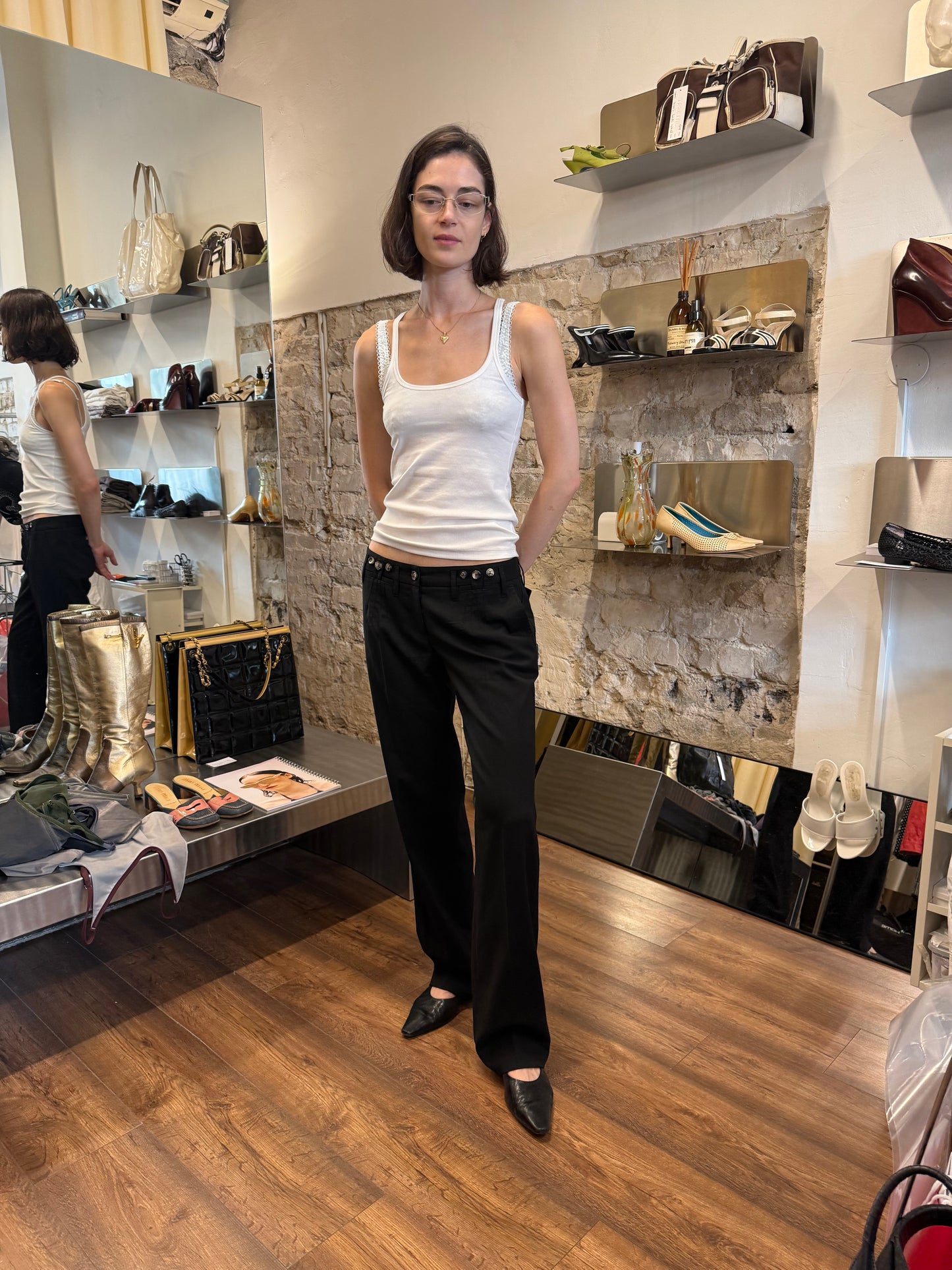 Dolce & Gabbana Low Waist Button Trousers