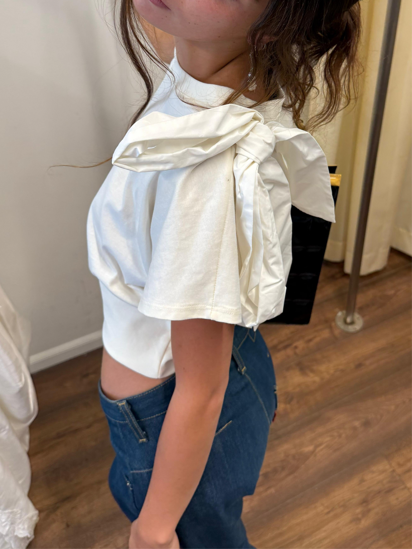 Msgm Bow Cropped Top