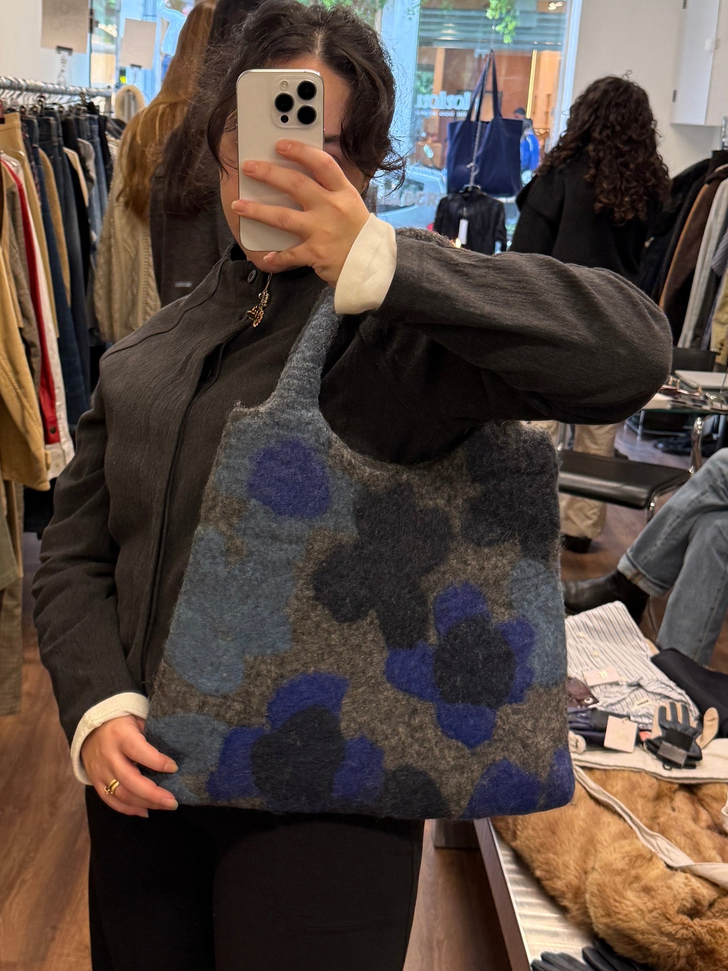 Plantation Wool Floral Tote Bag