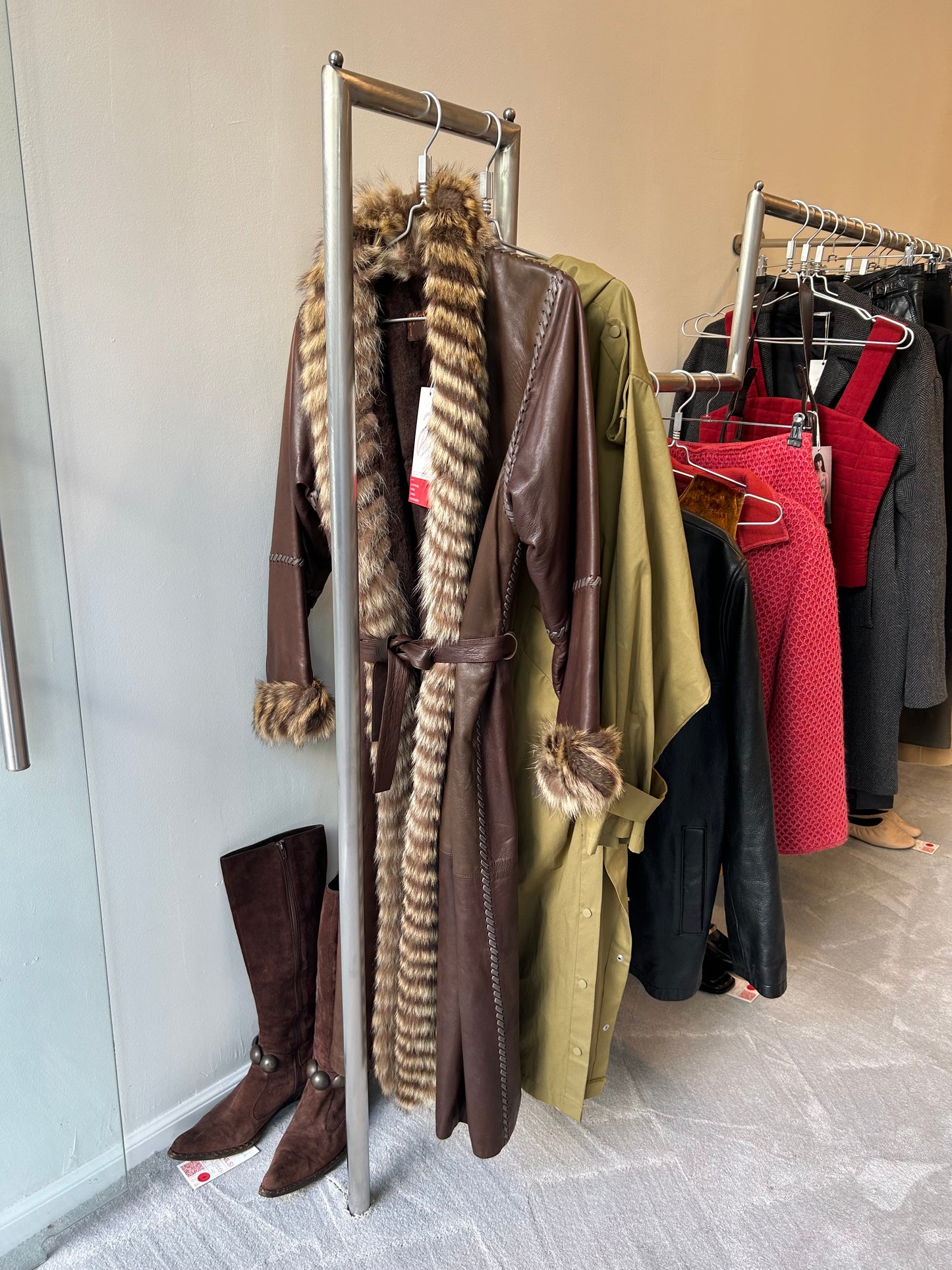 YVES SAINT LAURENT 1990s leather coat