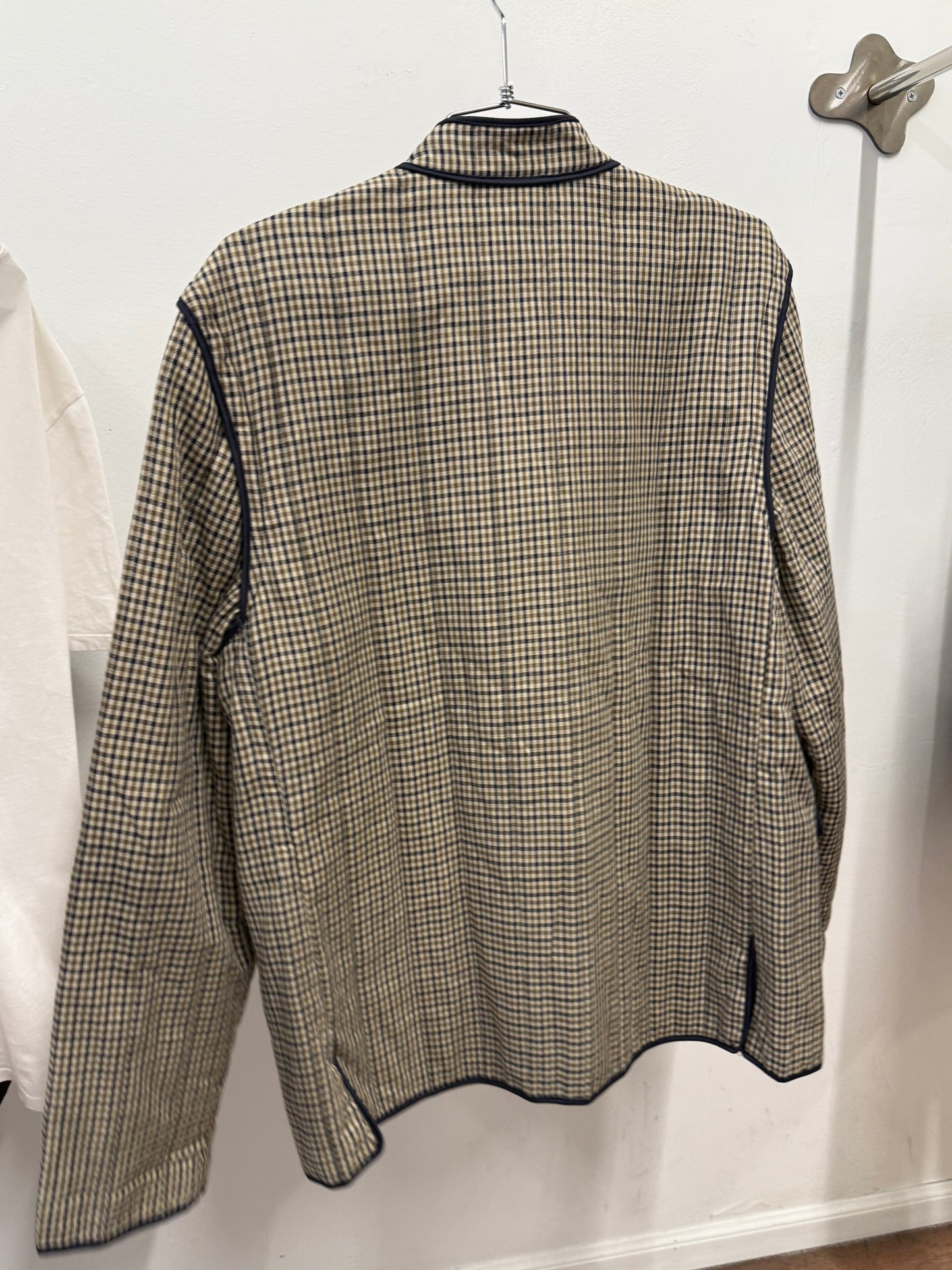Aquascutum Round Collar Check Pattern Jacket