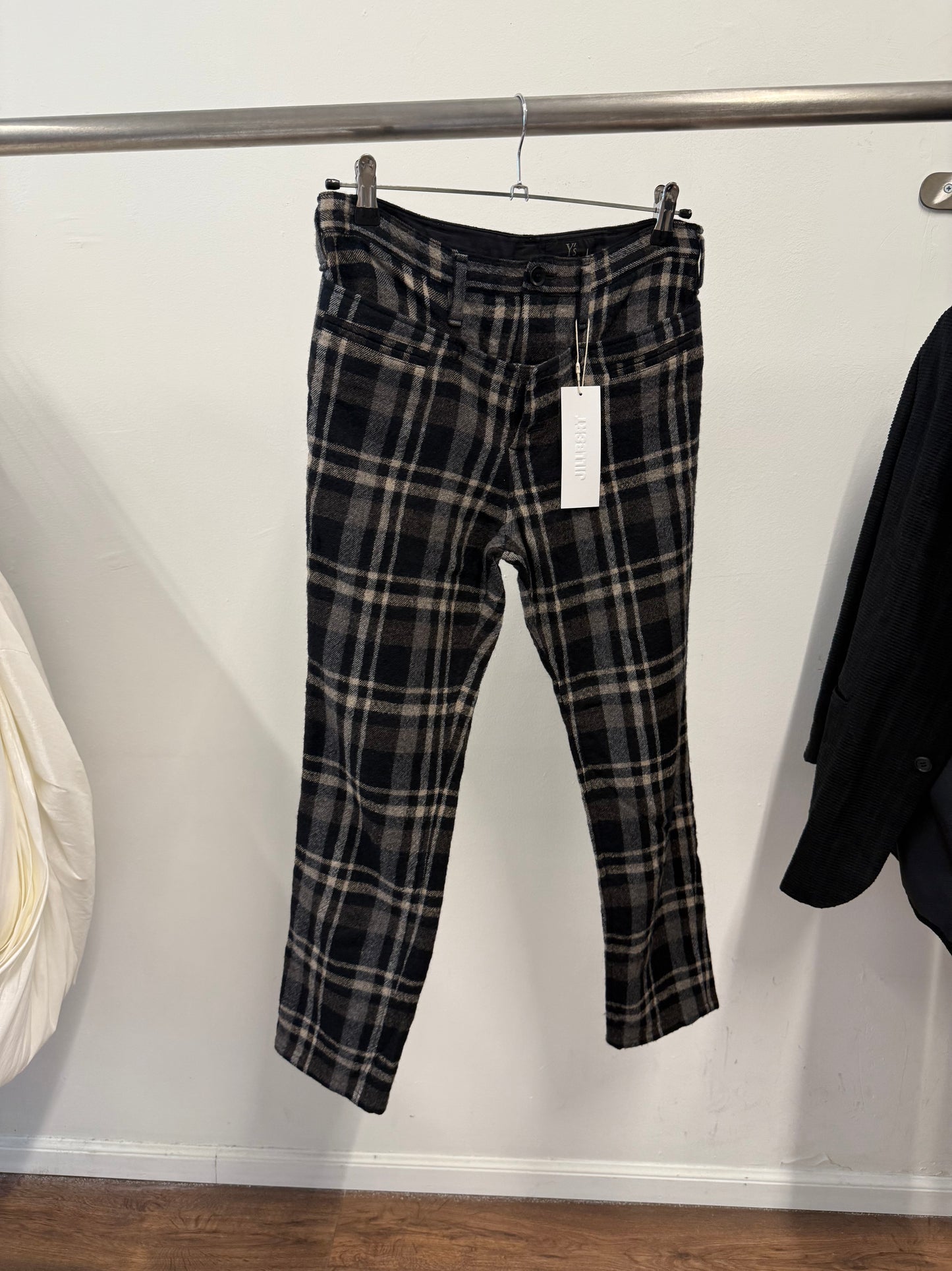 Y’s Yohji Yamamoto – Double-Closure Checked Wool Pants