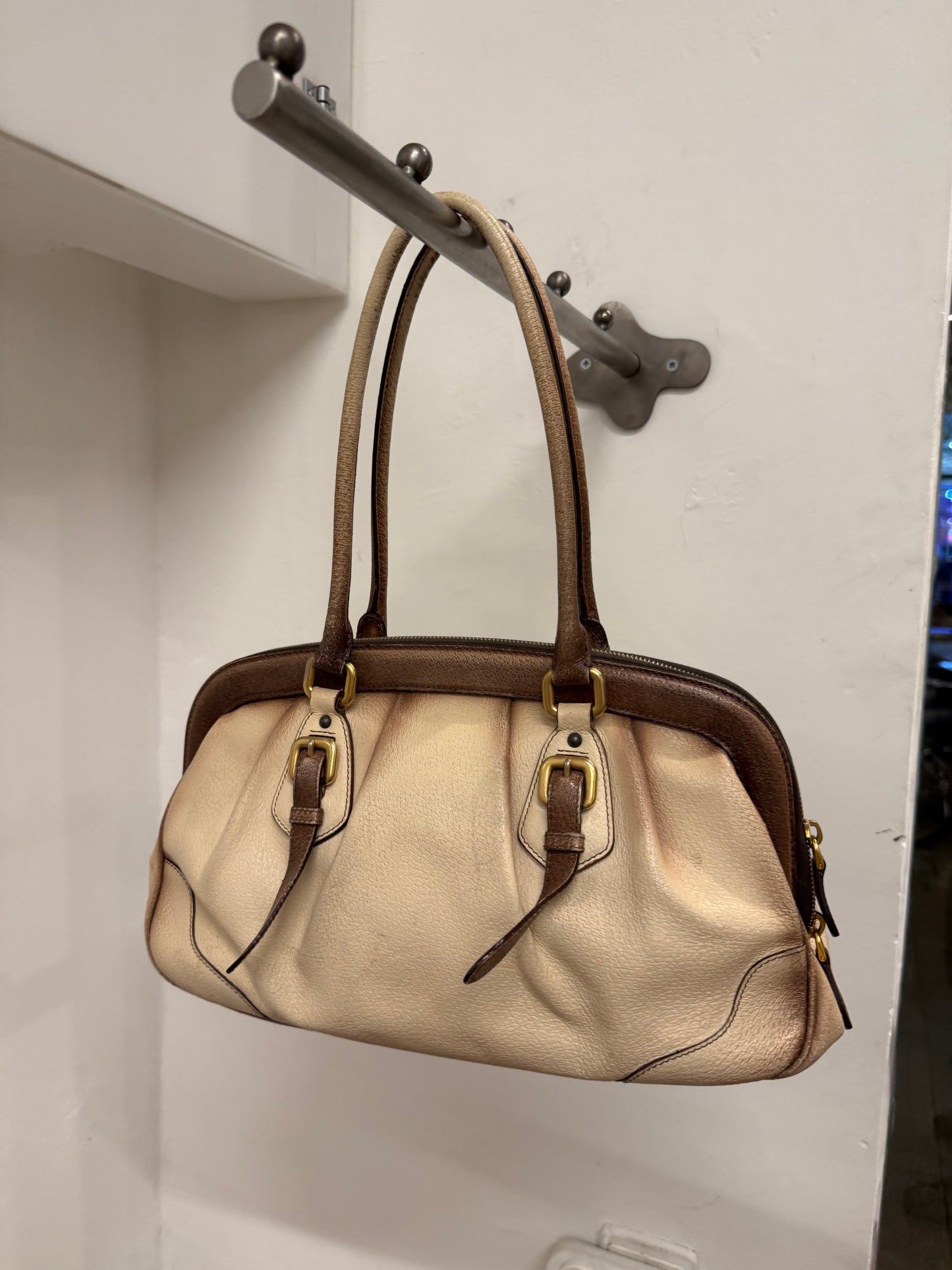 PRADA 2000s Two-Tone Bowler Bag