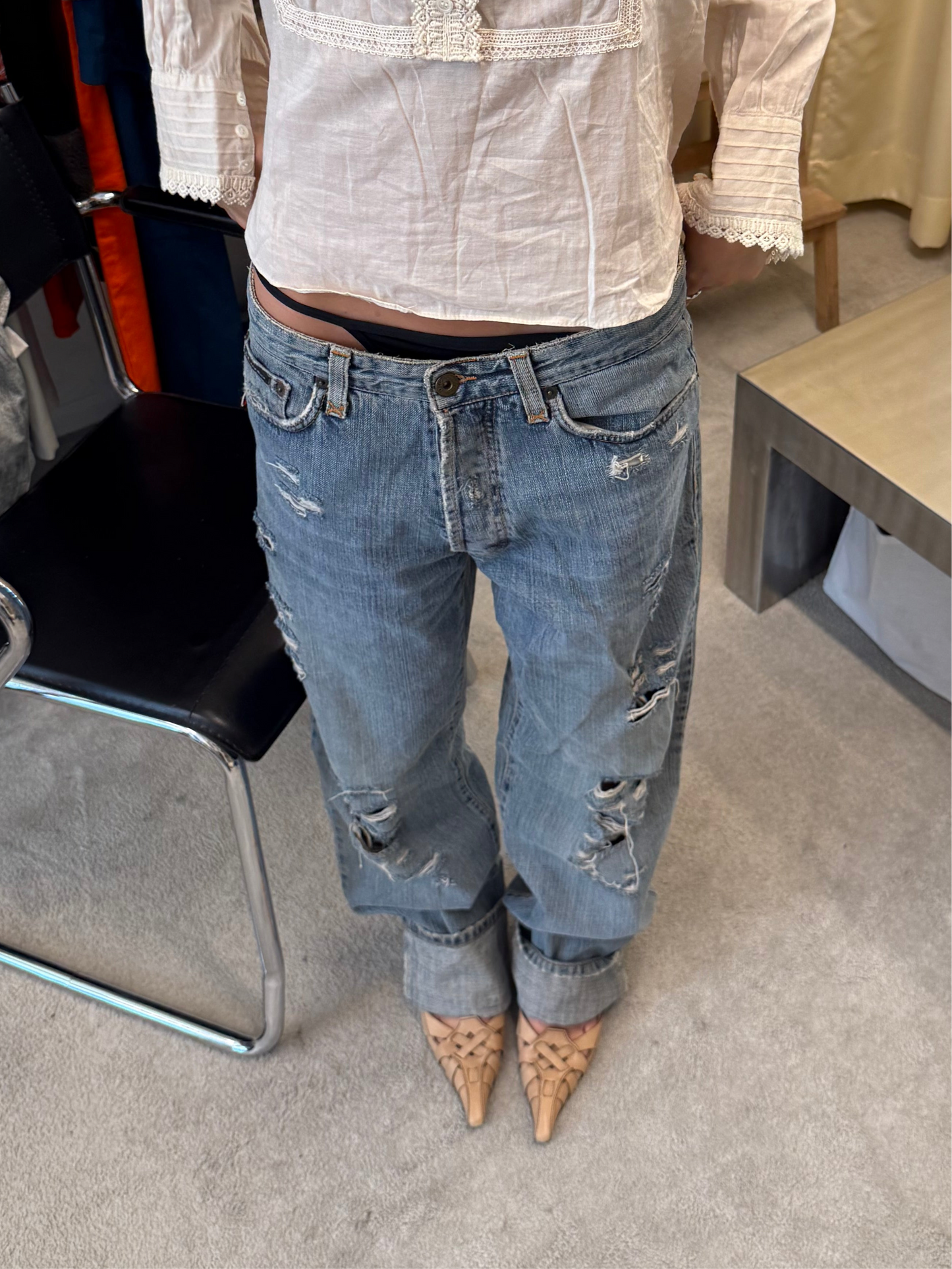 D&G Distressed Baggy Jeans