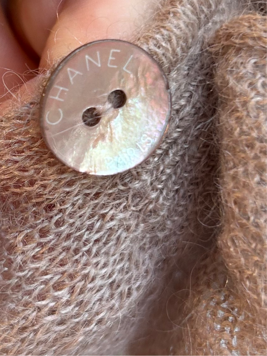 CHANEL 2000׳s ruffle neck sheer knit