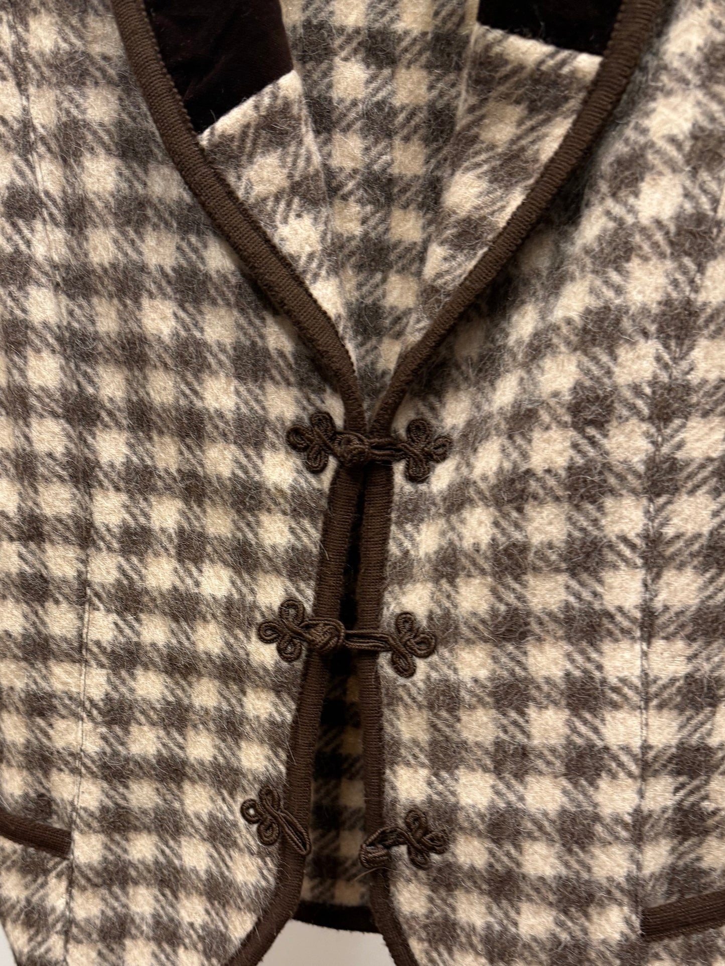 Vintage Alpine Jacket 1970s Wool Blend Check