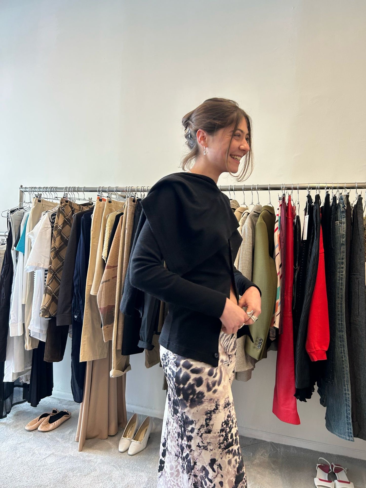 Y’s Yohji Yamamoto attached scarf cardigan