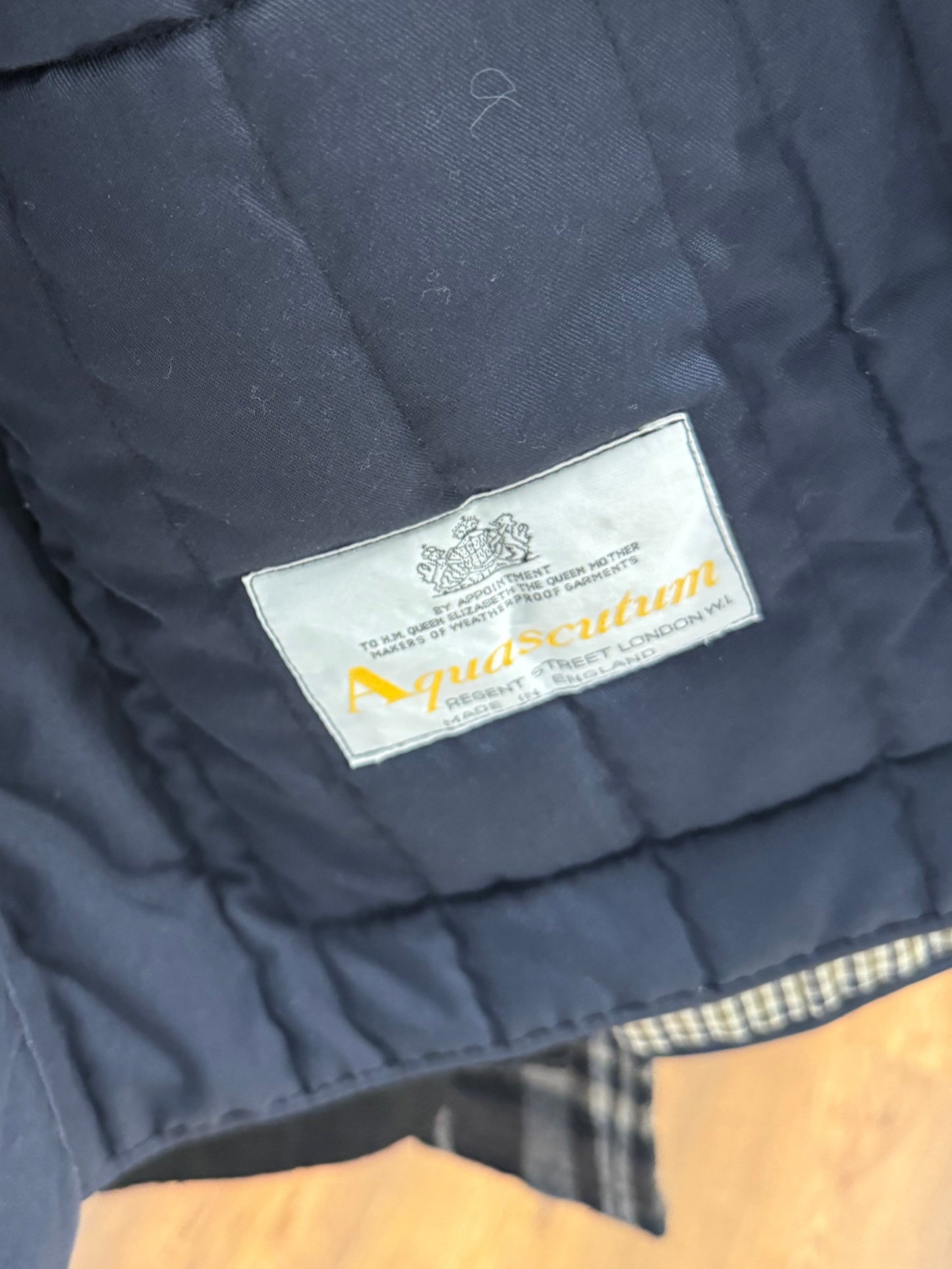 Aquascutum Round Collar Check Pattern Jacket