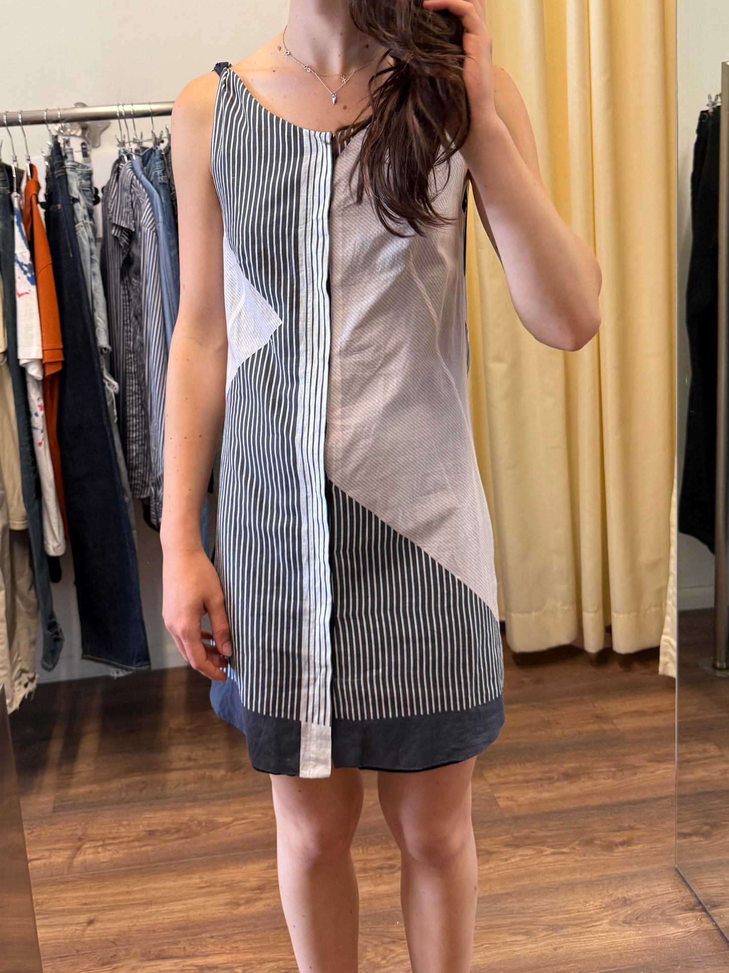 Jil Sander Asymmetric Patchwork Slip Dress